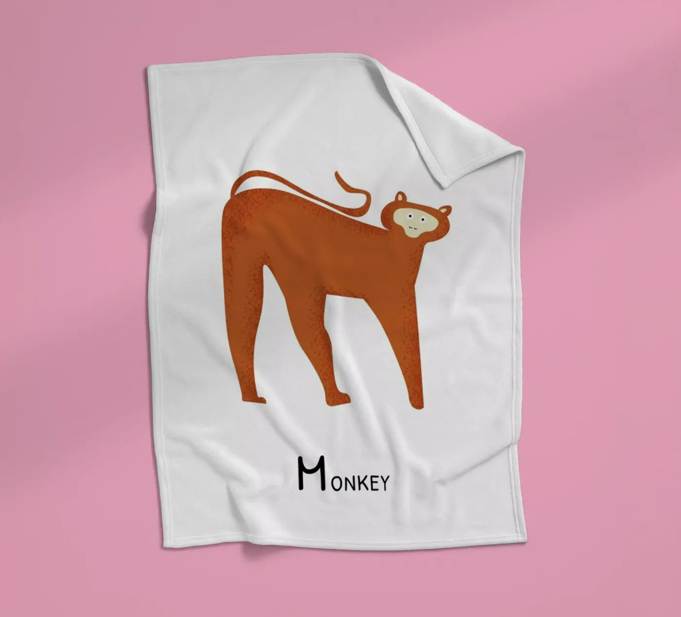 M for Monkey Fleecedecke von Little Flourishes