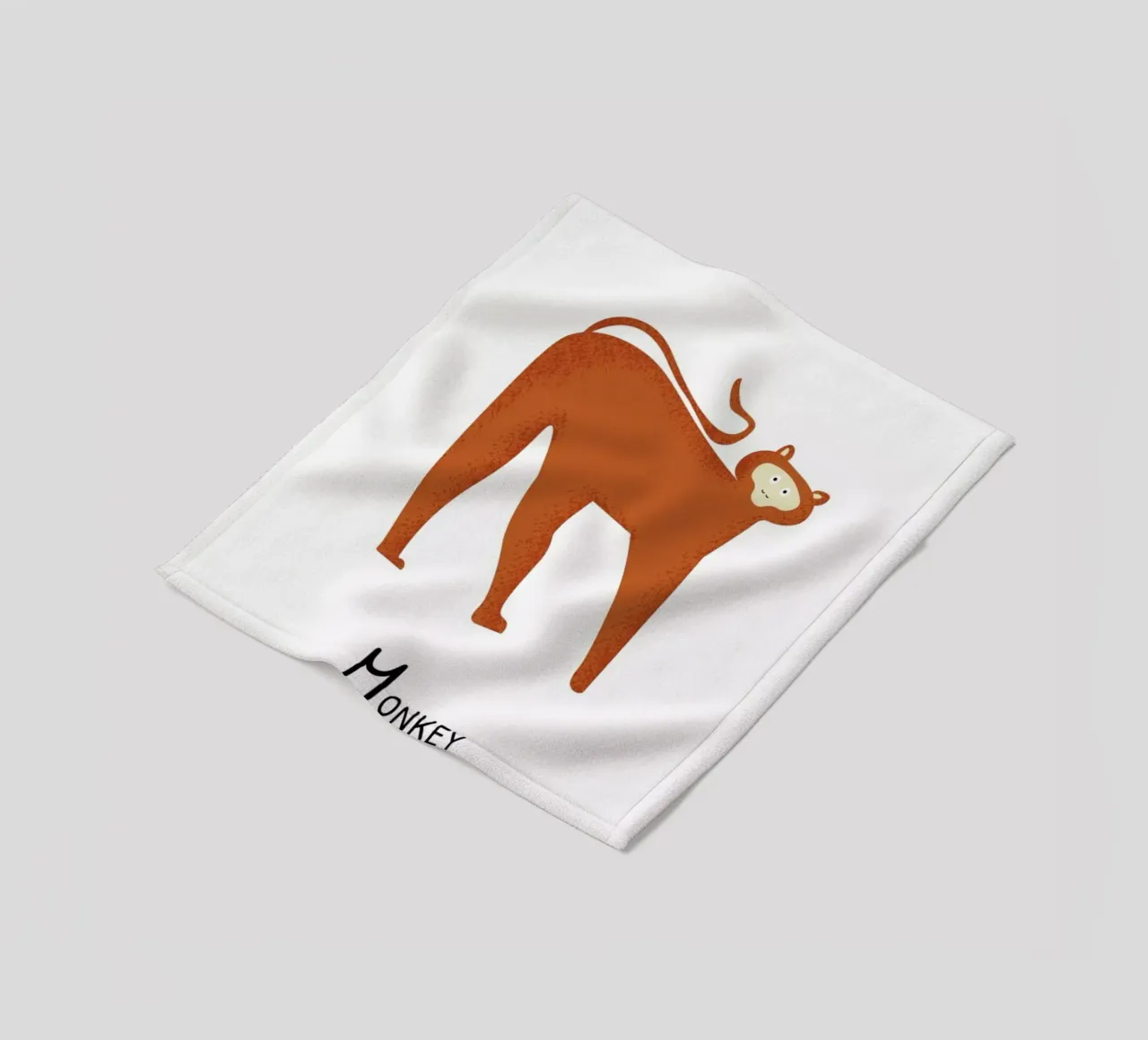 M for Monkey coperta in pile da Little Flourishes