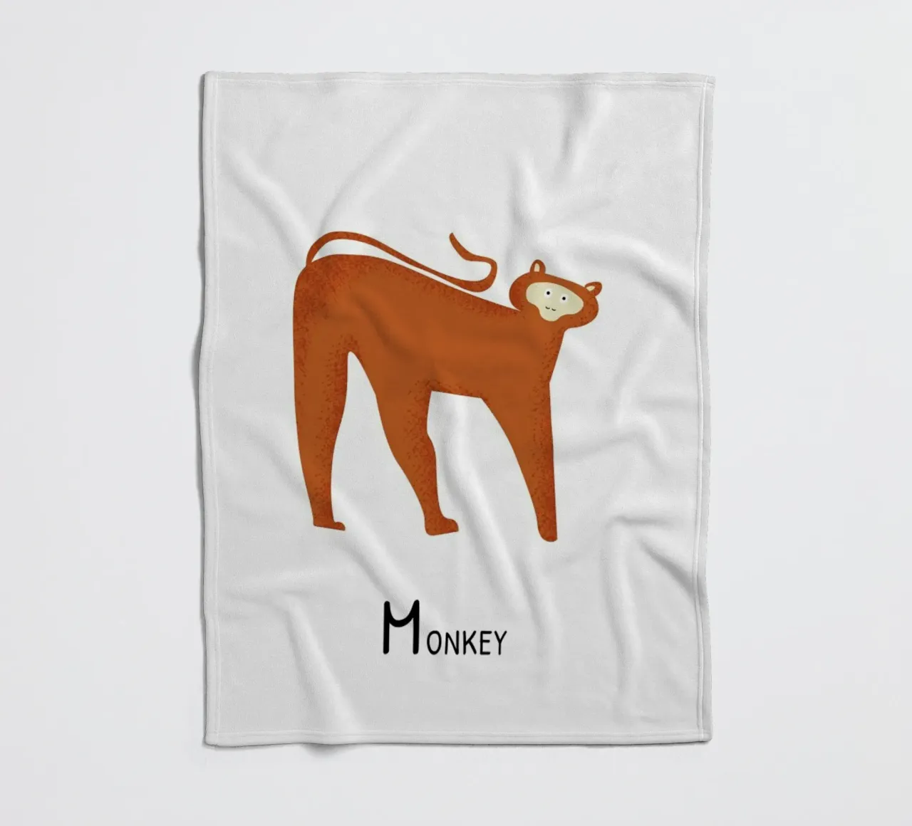 M for Monkey Fleecedecke von Little Flourishes