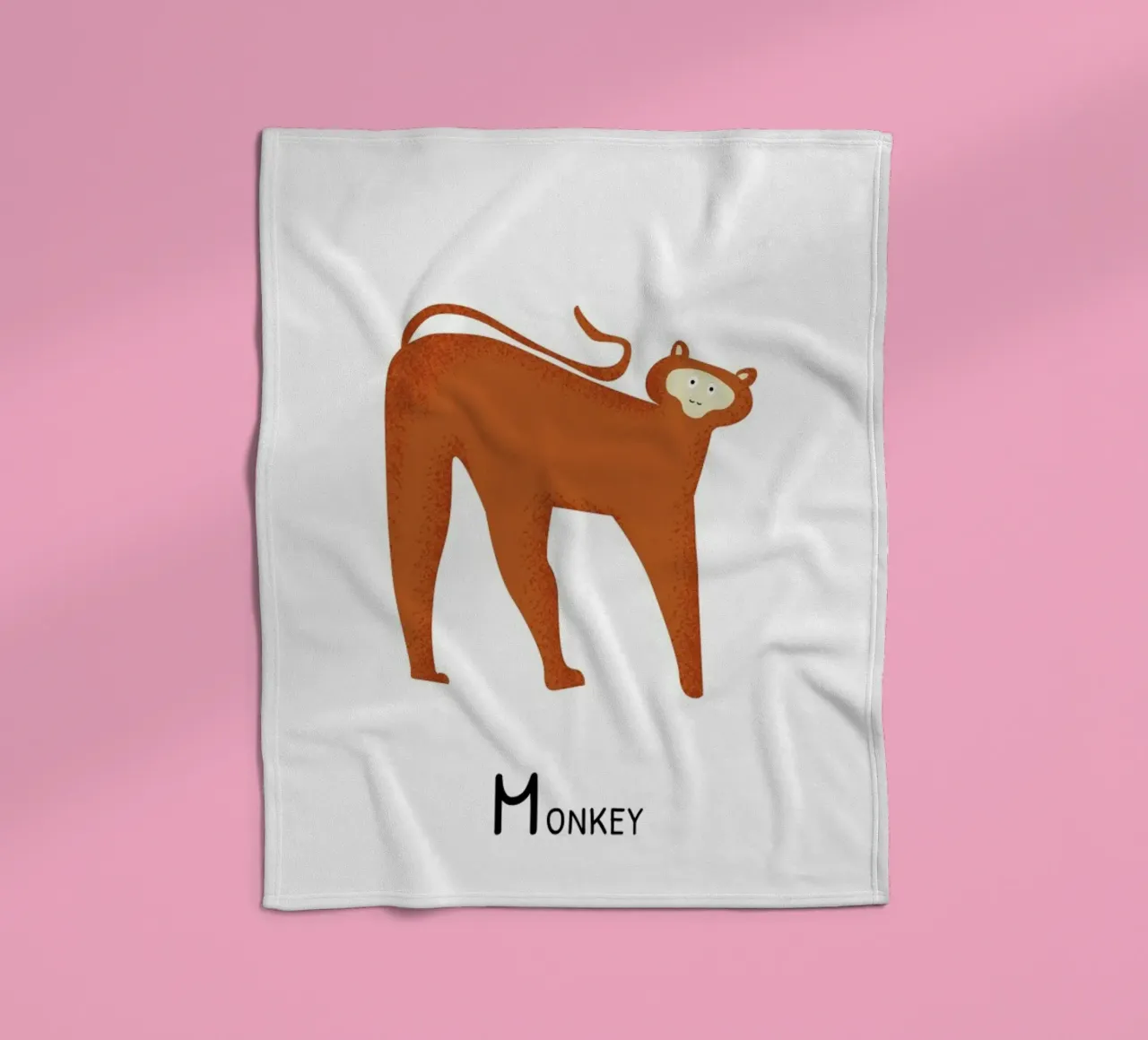 M for Monkey coperta in pile da Little Flourishes