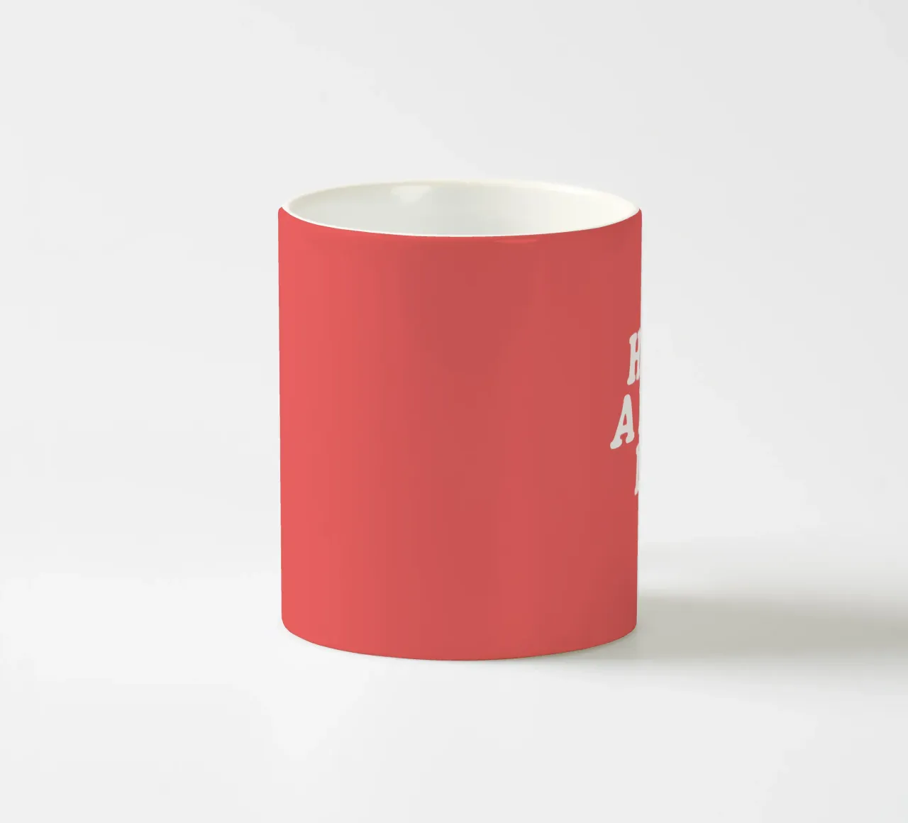 Have a Nice Day Red and White Typography Print ceramic mug by THE MOTIVATED TYPE