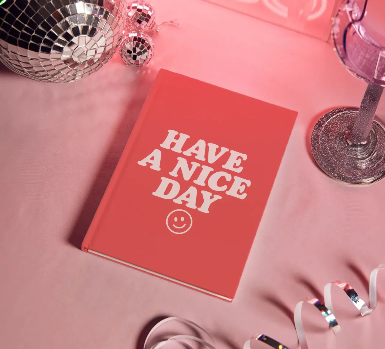 Have a Nice Day Red and White Typography Print notebook by THE MOTIVATED TYPE