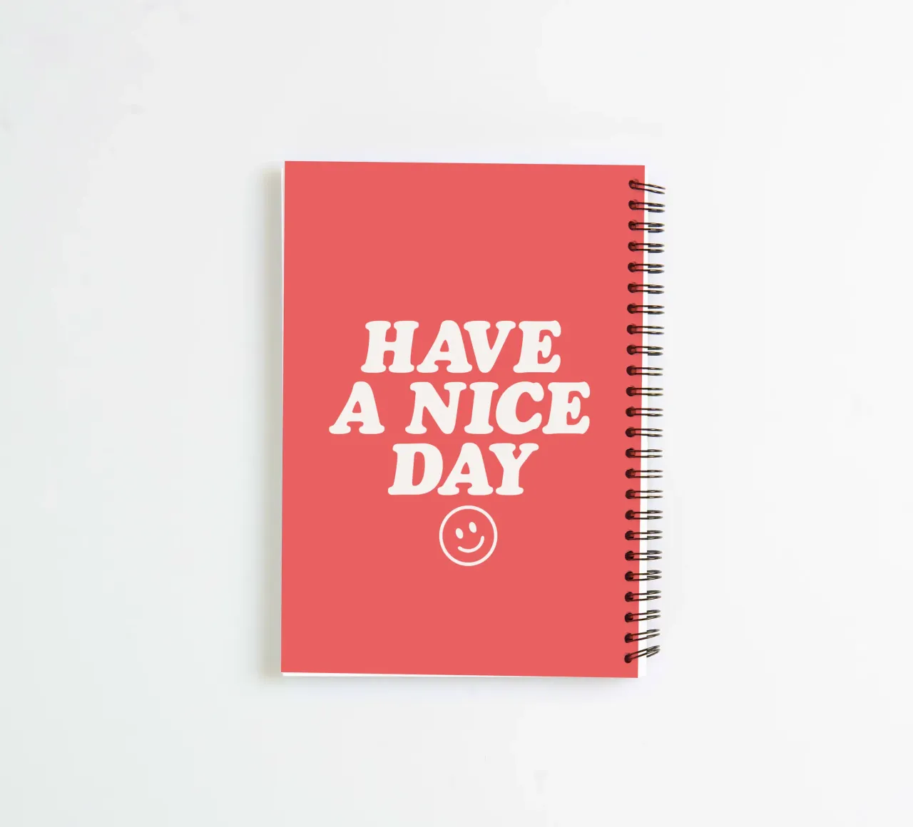 Have a Nice Day Red and White Typography Print spiral notebook by THE MOTIVATED TYPE