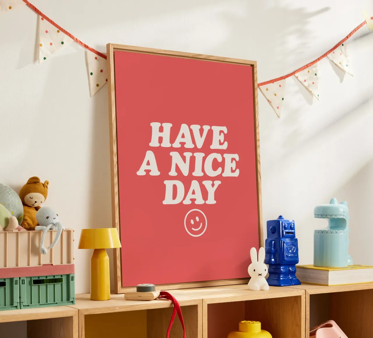 Have a Nice Day Red and White Typography Print acrylic glass by THE MOTIVATED TYPE