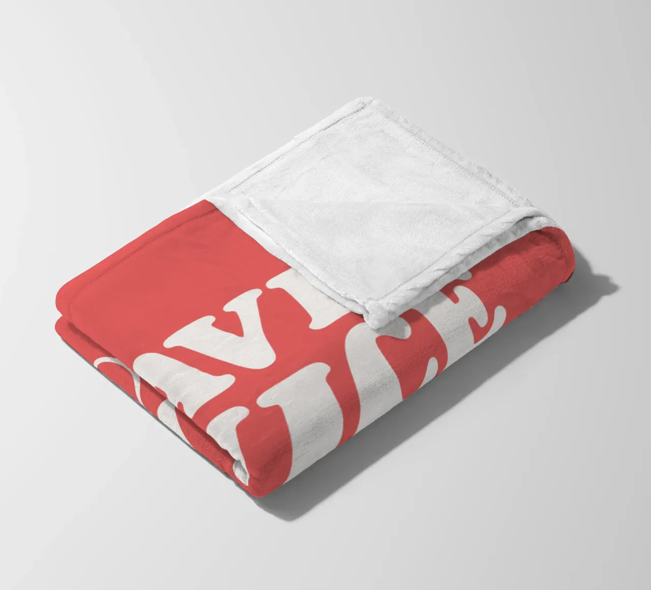 Have a Nice Day Red and White Typography Print fleece blanket by THE MOTIVATED TYPE