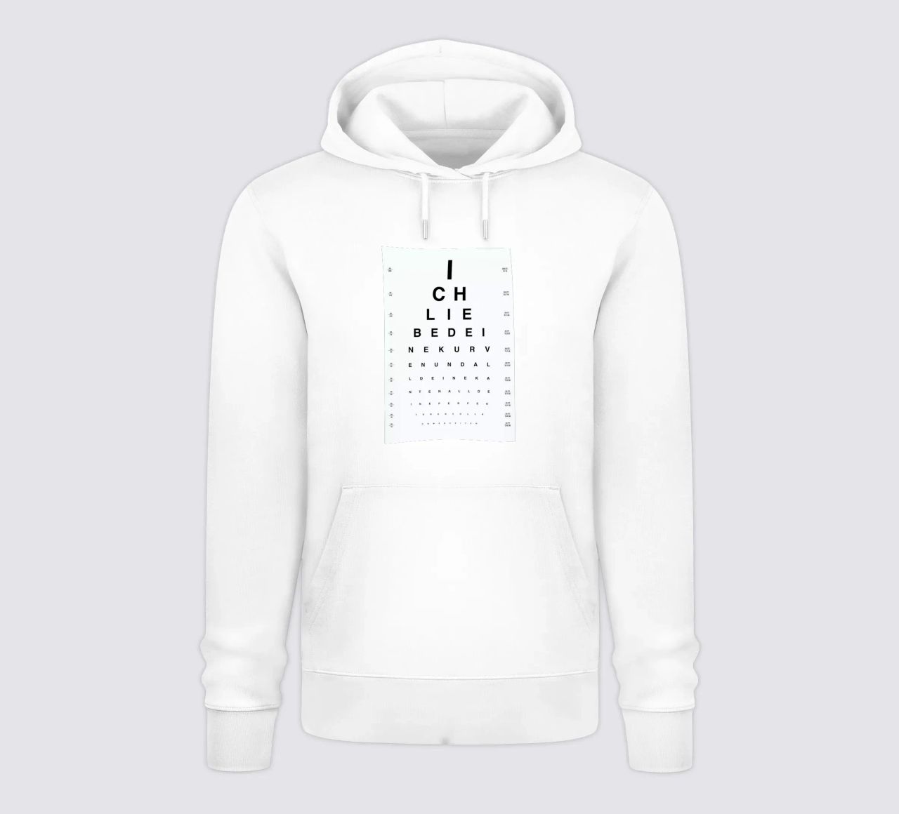 Eye Chart Ich Liebe Dich felpa con cappuccio da daylight design studio