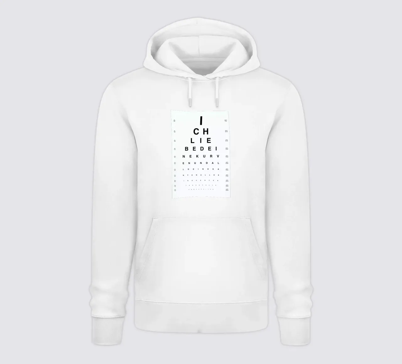 Eye Chart Ich Liebe Dich felpa con cappuccio da daylight design studio