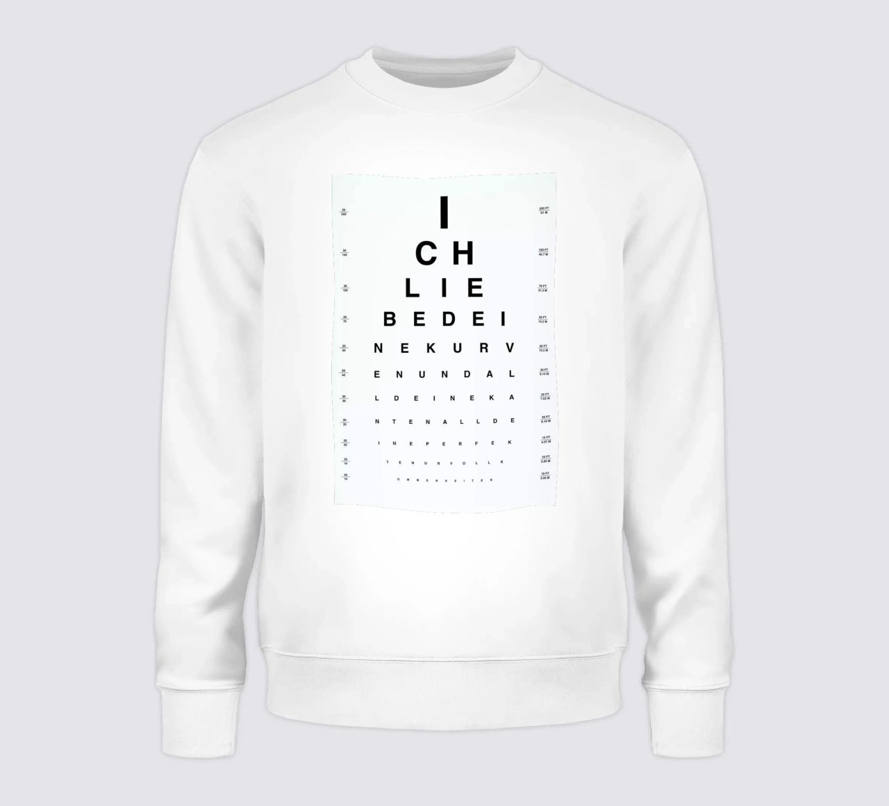 Eye Chart Ich Liebe Dich felpa da daylight design studio