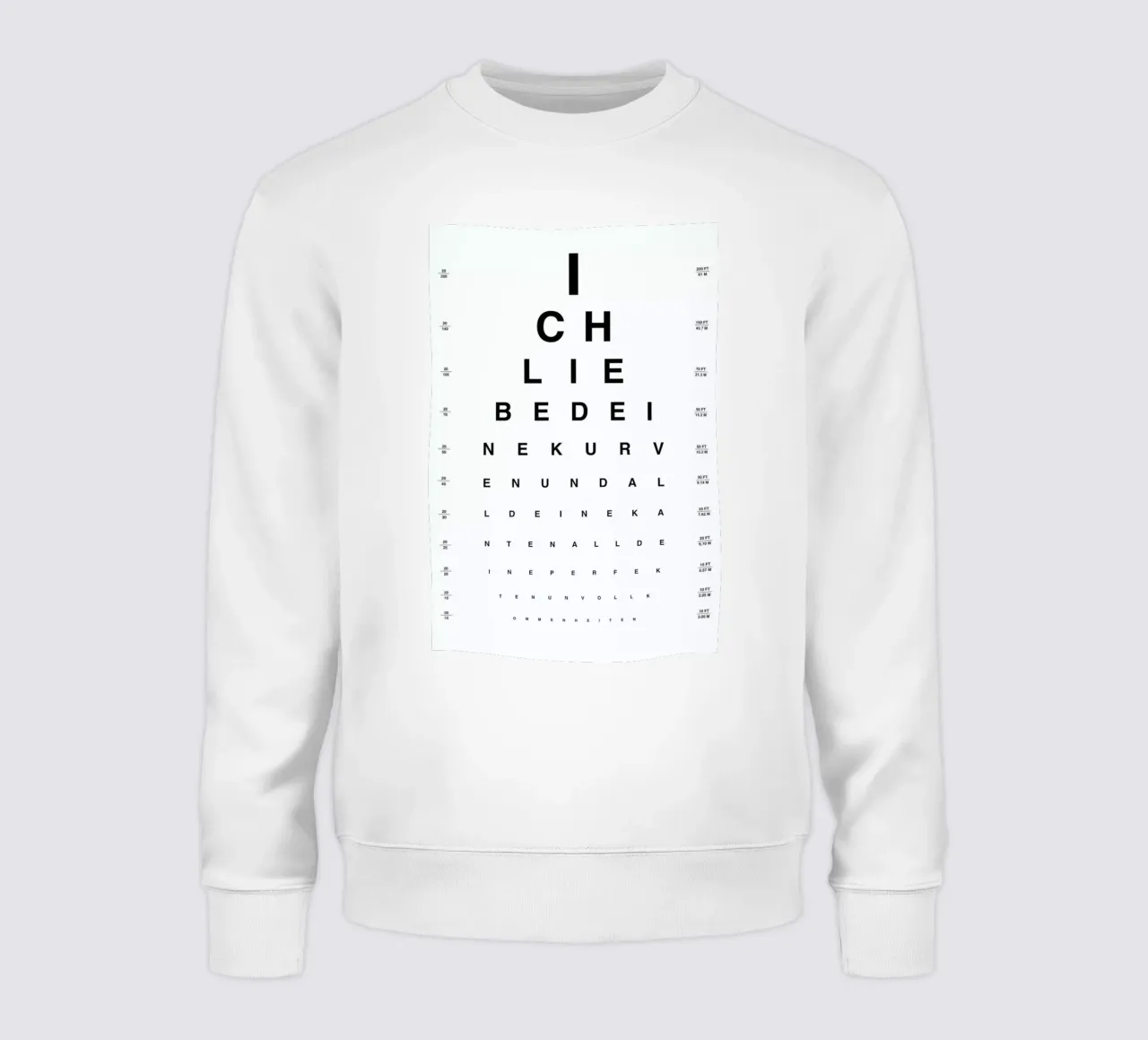 Eye Chart Ich Liebe Dich felpa da daylight design studio