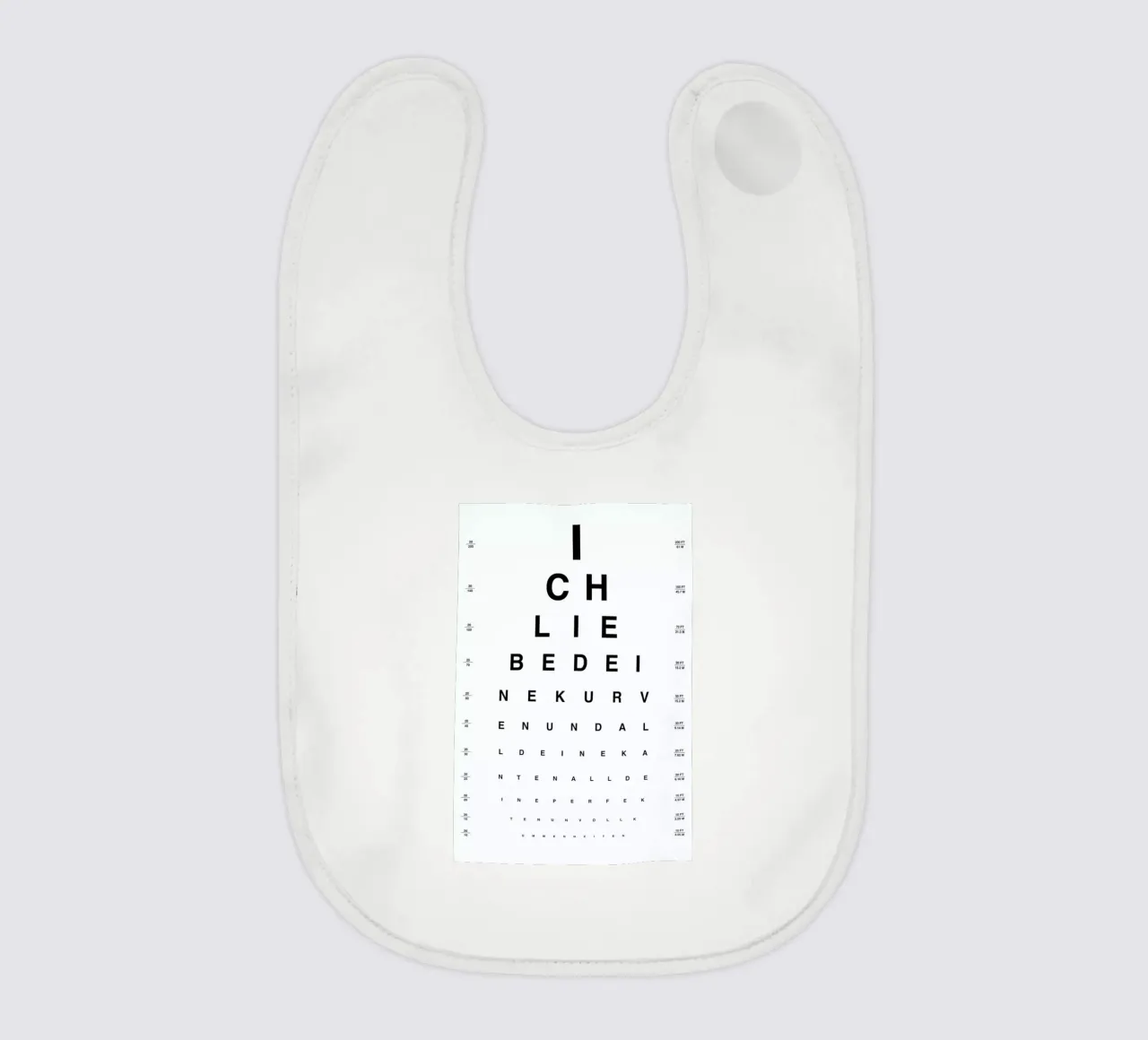 Eye Chart Ich Liebe Dich bavaglino da daylight design studio