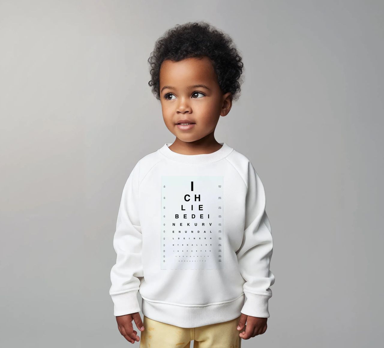 Eye Chart Ich Liebe Dich felpa neonato da daylight design studio