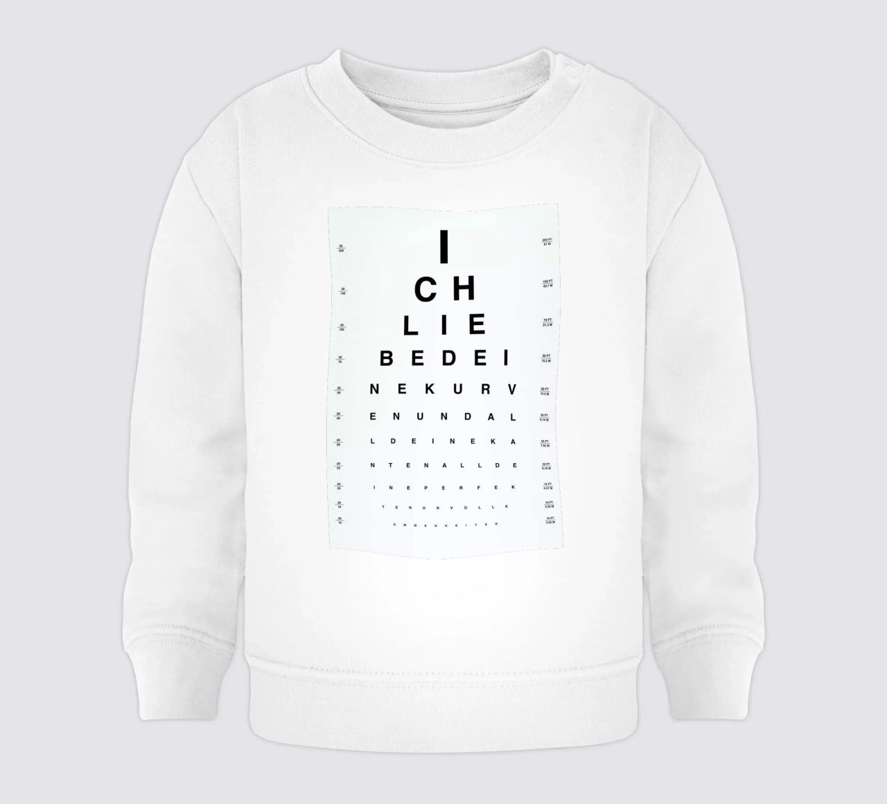 Eye Chart Ich Liebe Dich felpa neonato da daylight design studio