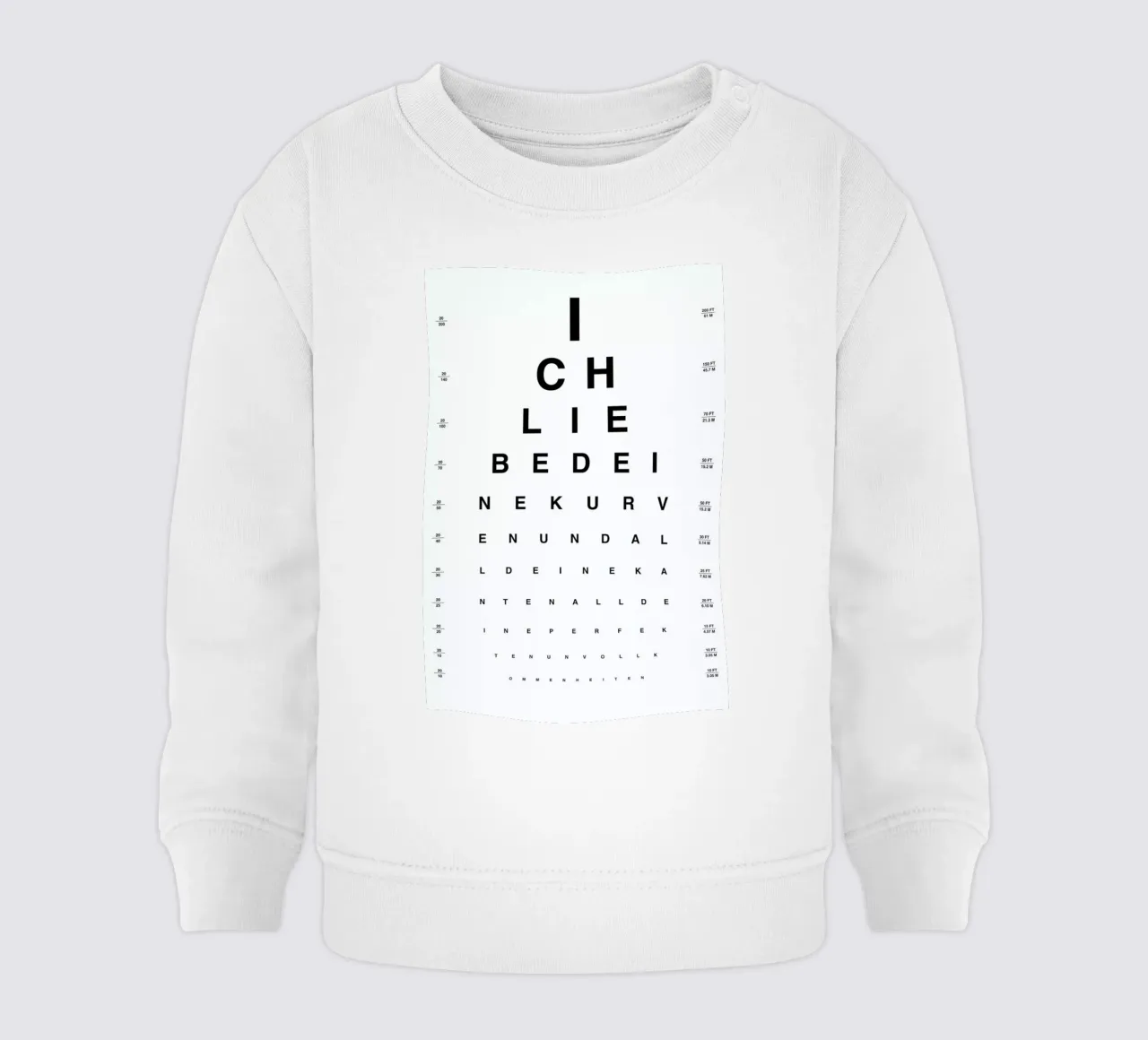 Eye Chart Ich Liebe Dich felpa neonato da daylight design studio