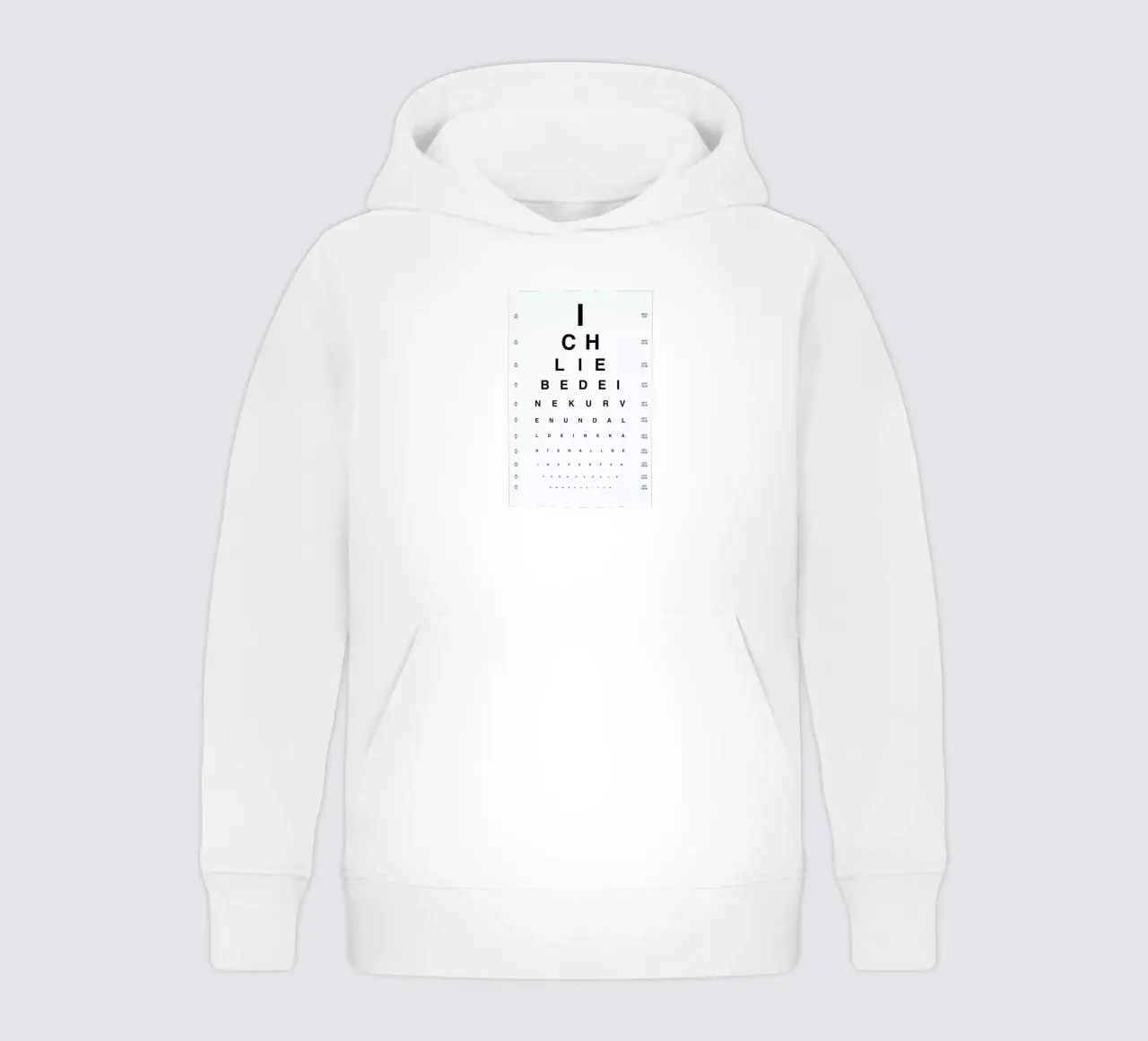 Eye Chart Ich Liebe Dich felpa bambino con cappuccio da daylight design studio