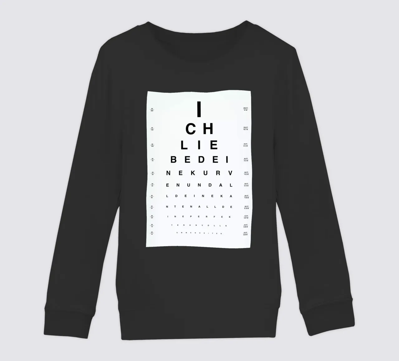 Eye Chart Ich Liebe Dich felpa bambino da daylight design studio