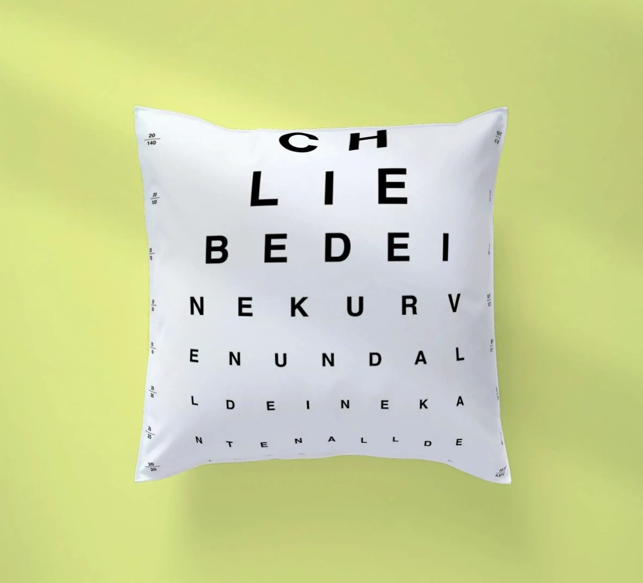 Eye Chart Ich Liebe Dich cuscino da daylight design studio