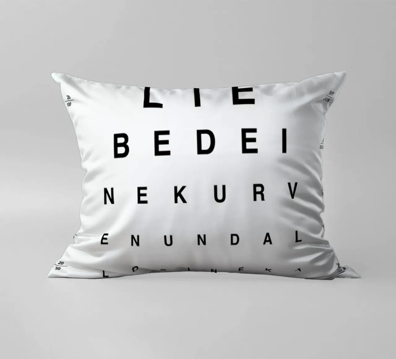 Eye Chart Ich Liebe Dich decorative cushion by daylight design studio