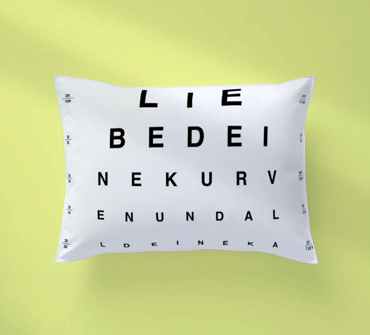 Eye Chart Ich Liebe Dich cuscino da daylight design studio