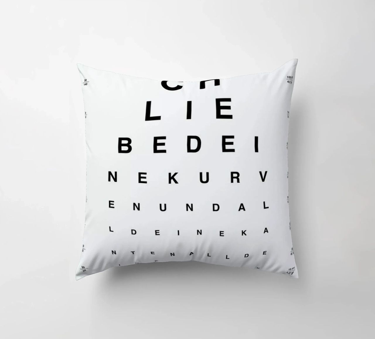 Eye Chart Ich Liebe Dich cuscino da daylight design studio
