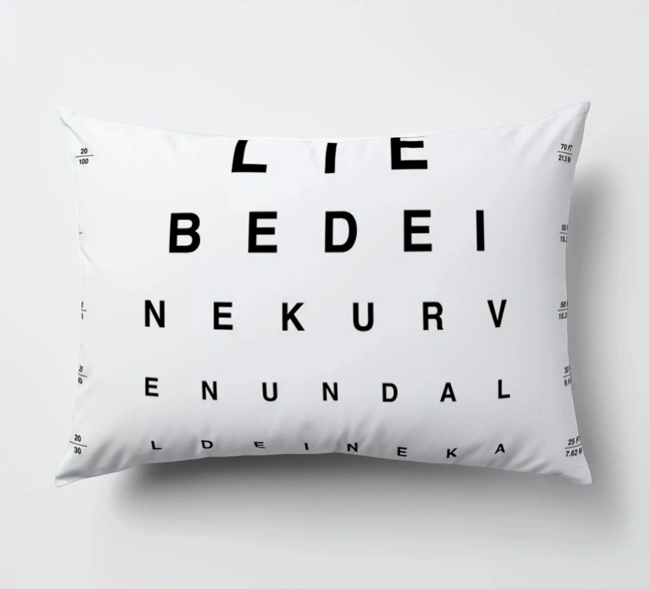 Eye Chart Ich Liebe Dich cuscino da daylight design studio