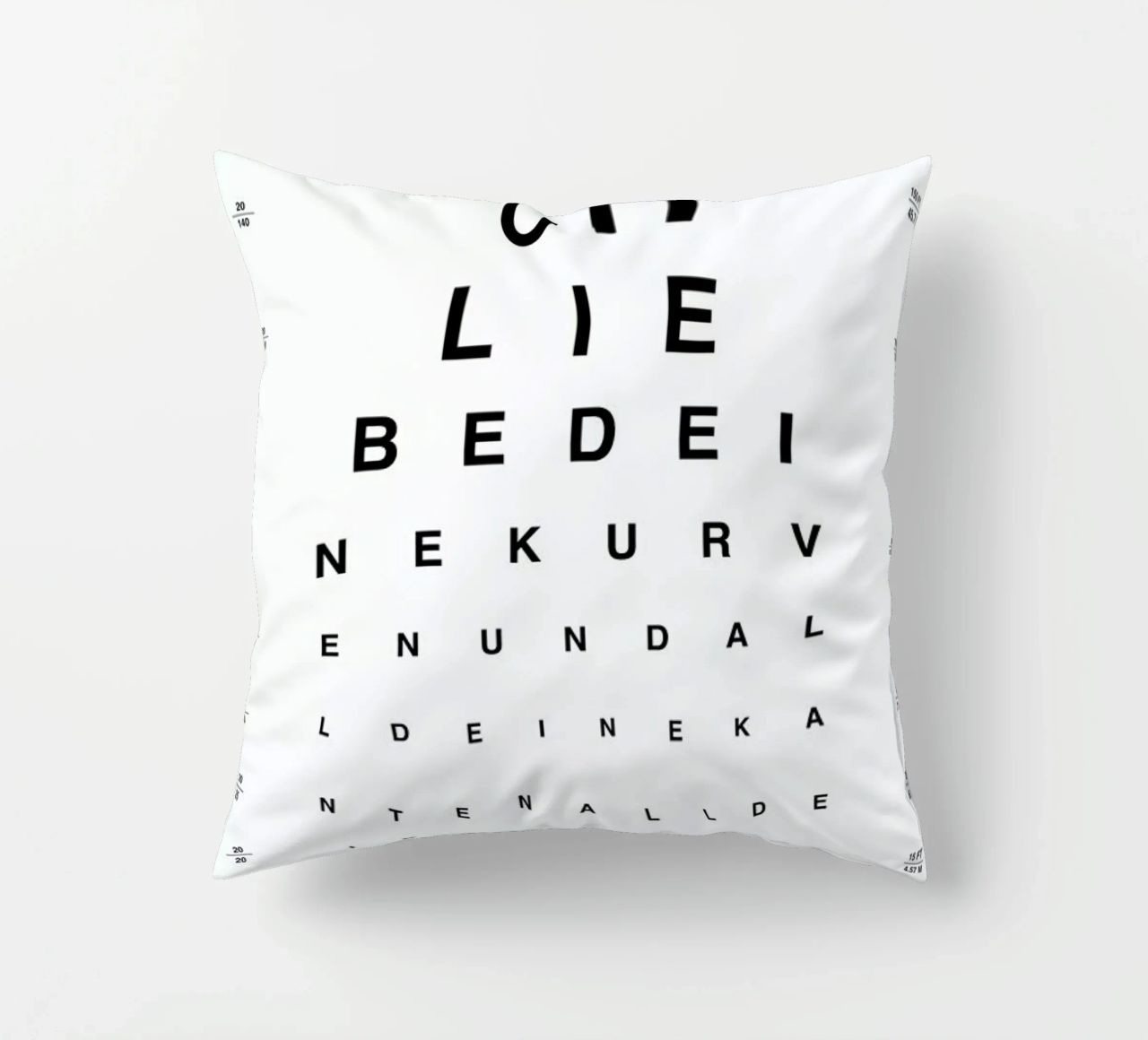 Eye Chart Ich Liebe Dich cuscino da daylight design studio