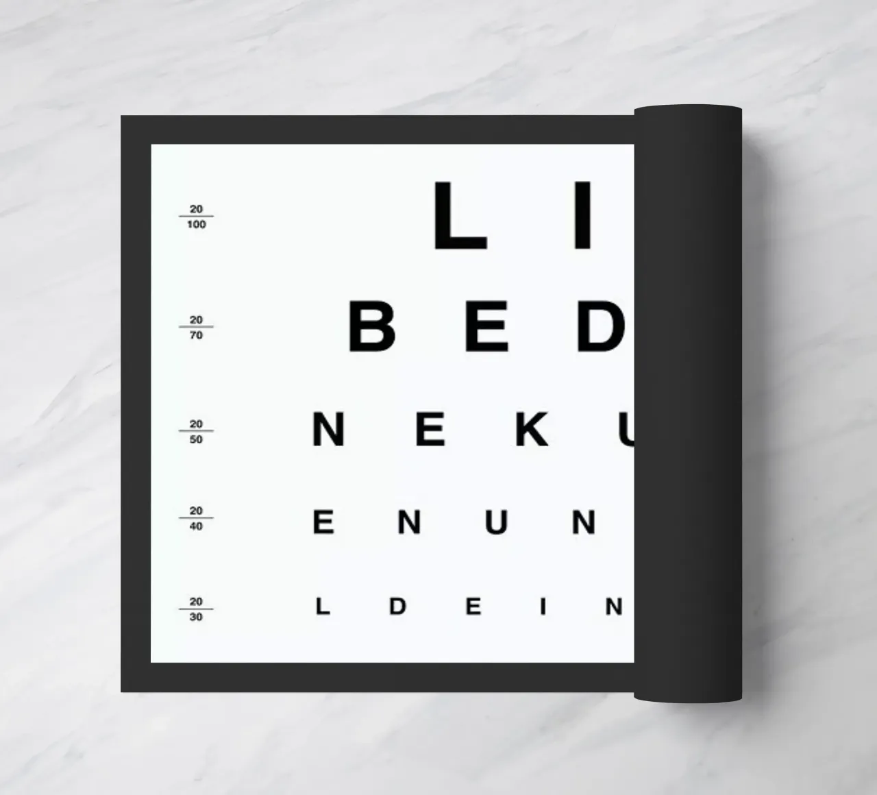 Eye Chart Ich Liebe Dich deurmat van daylight design studio