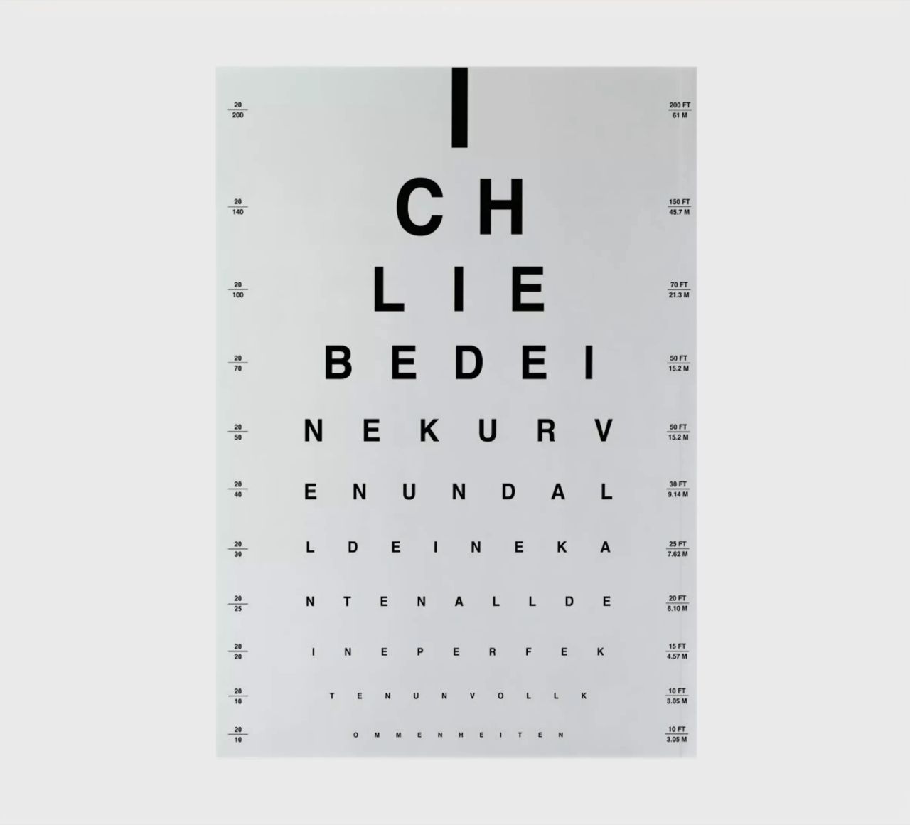 Eye Chart Ich Liebe Dich notebook by daylight design studio