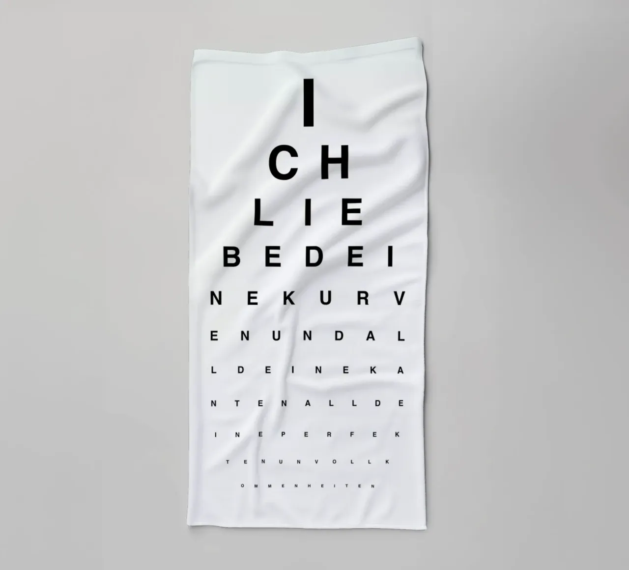 Eye Chart Ich Liebe Dich towel by daylight design studio