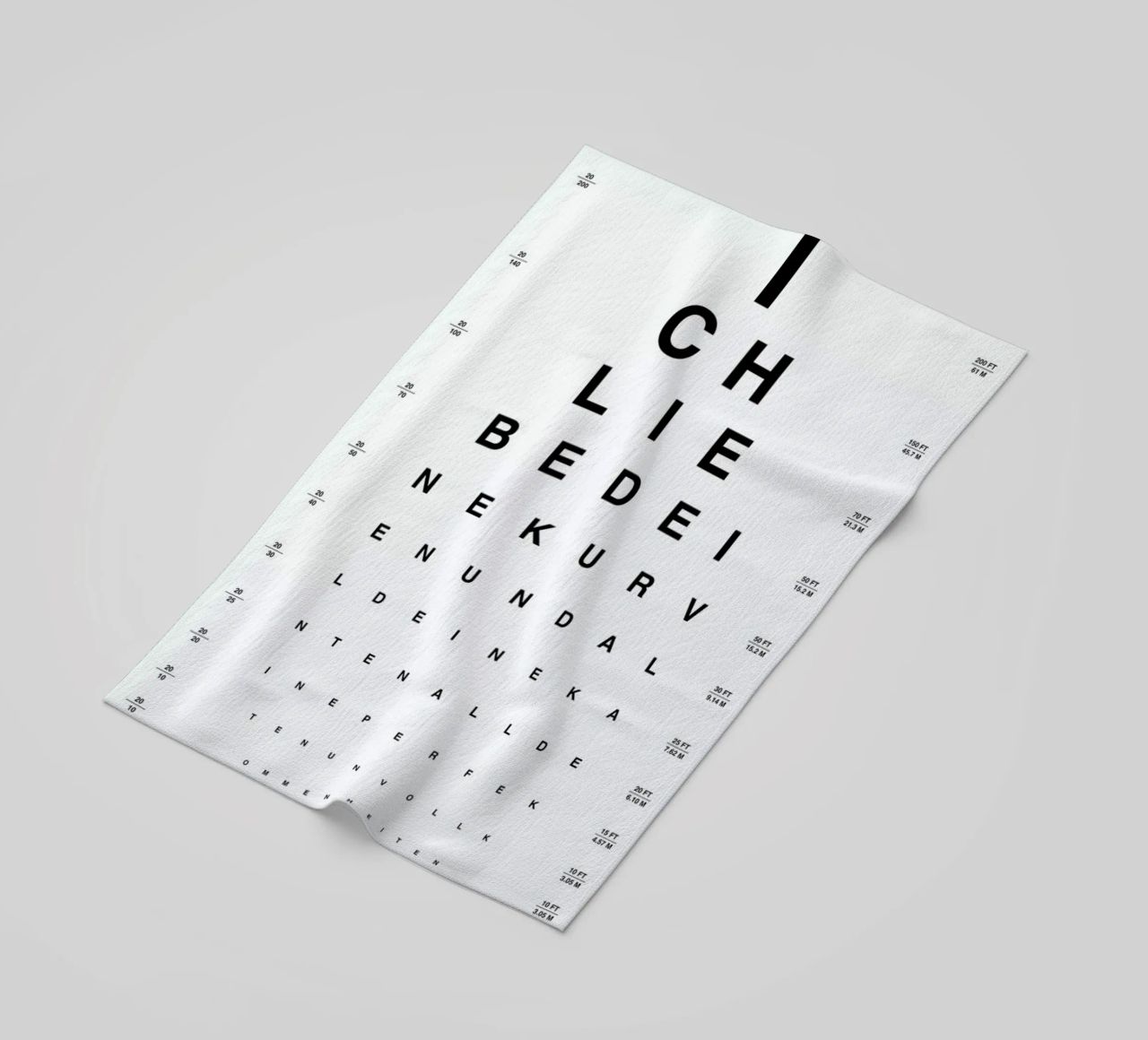 Eye Chart Ich Liebe Dich telo mare da daylight design studio