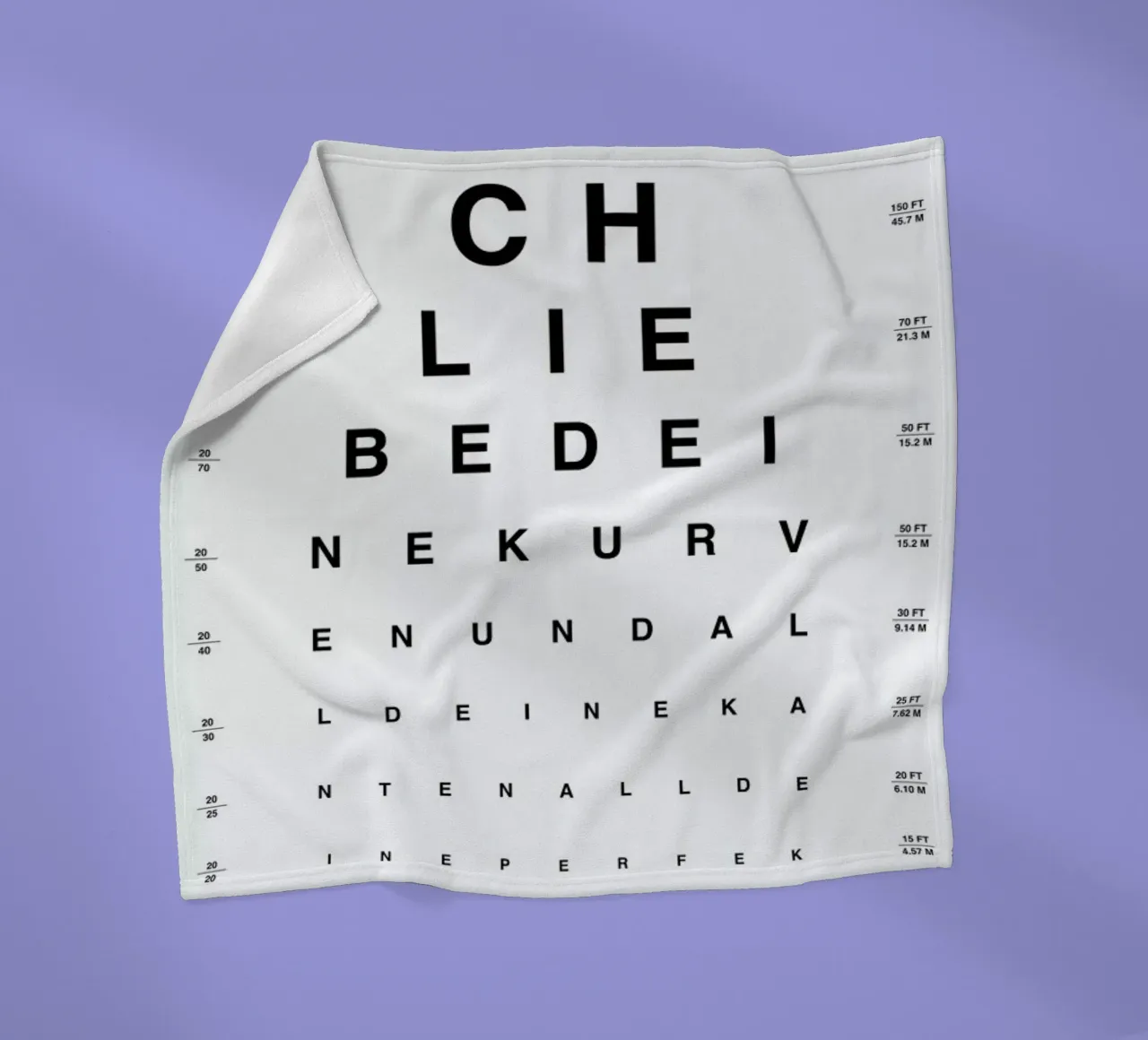 Eye Chart Ich Liebe Dich manta de franela de daylight design studio