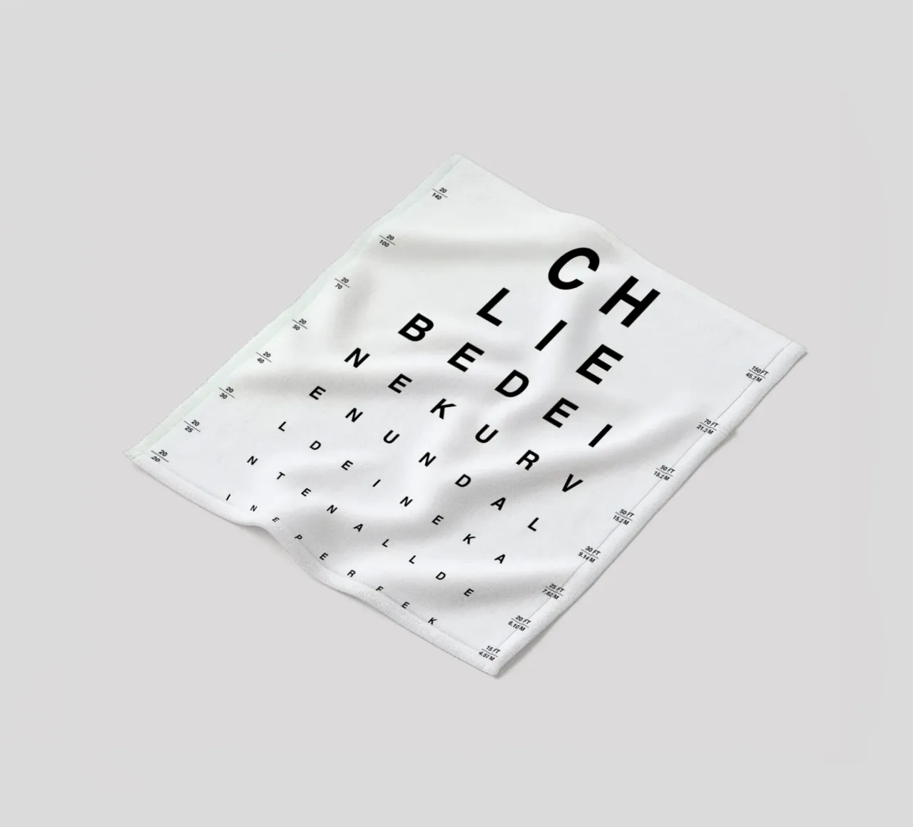 Eye Chart Ich Liebe Dich manta de franela de daylight design studio