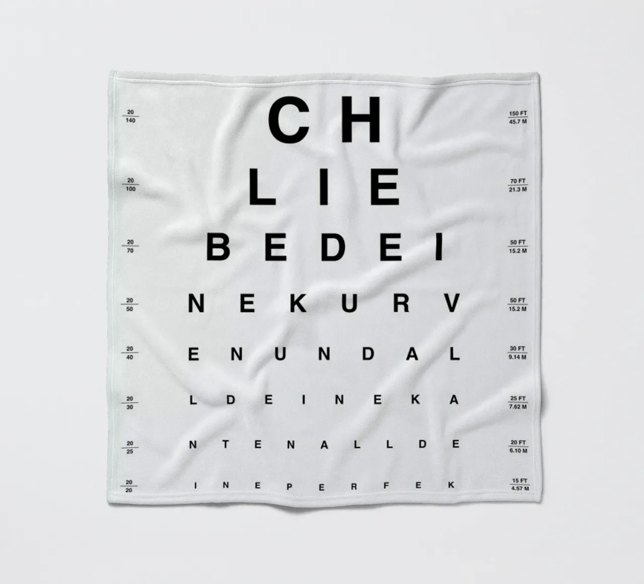 Eye Chart Ich Liebe Dich coperta in pile da daylight design studio