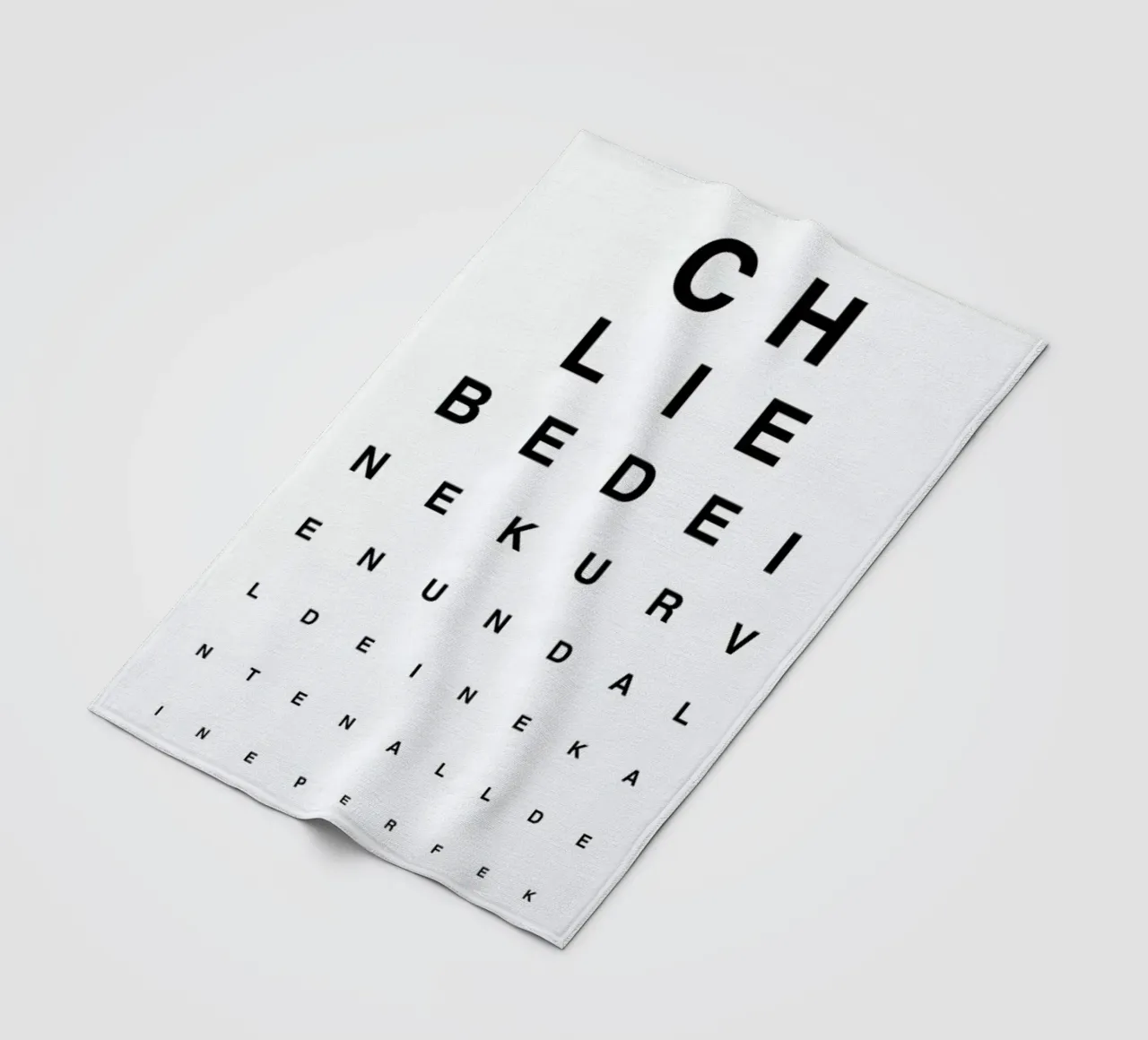 Eye Chart Ich Liebe Dich coperta in pile da daylight design studio