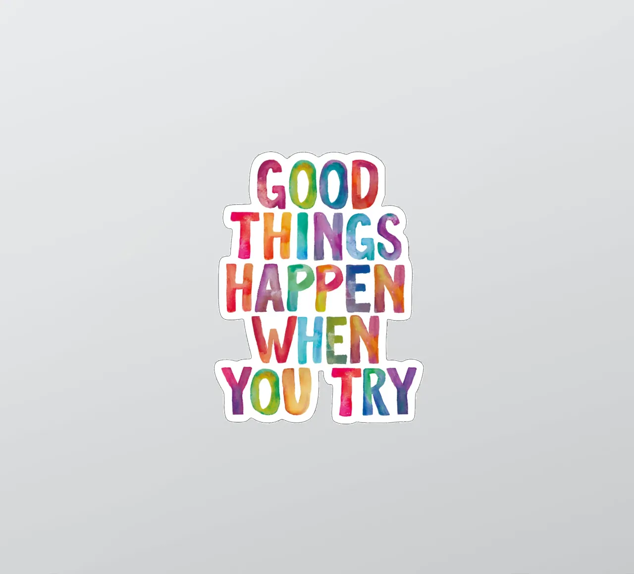 Succedono cose belle quando si prova il design tipografico arcobaleno adesivo da THE MOTIVATED TYPE