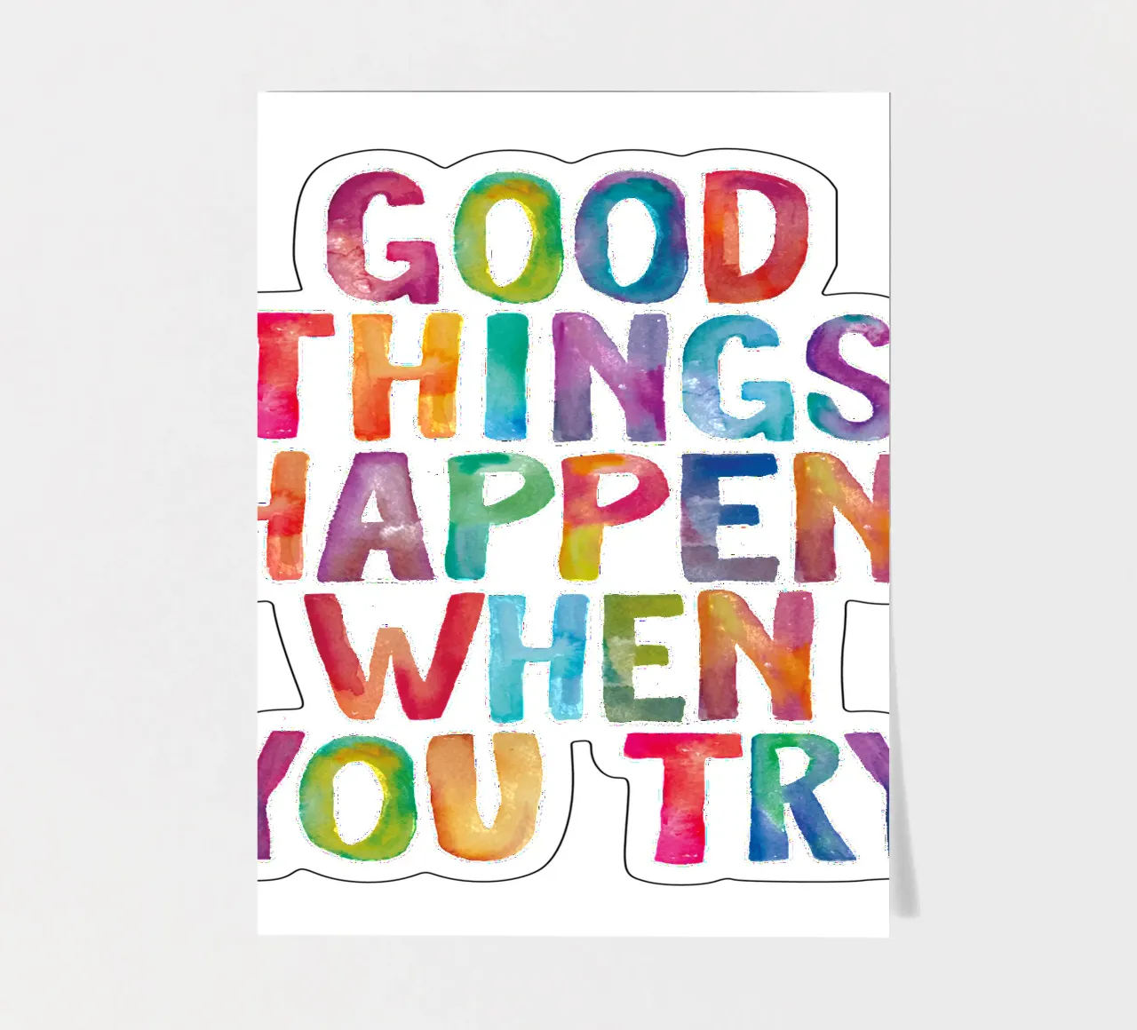 Succedono cose belle quando si prova il design tipografico arcobaleno foglio adesivo da THE MOTIVATED TYPE