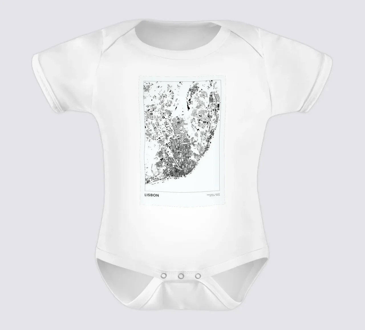 Lisbon body neonato maniche corte da The Cartography Collection