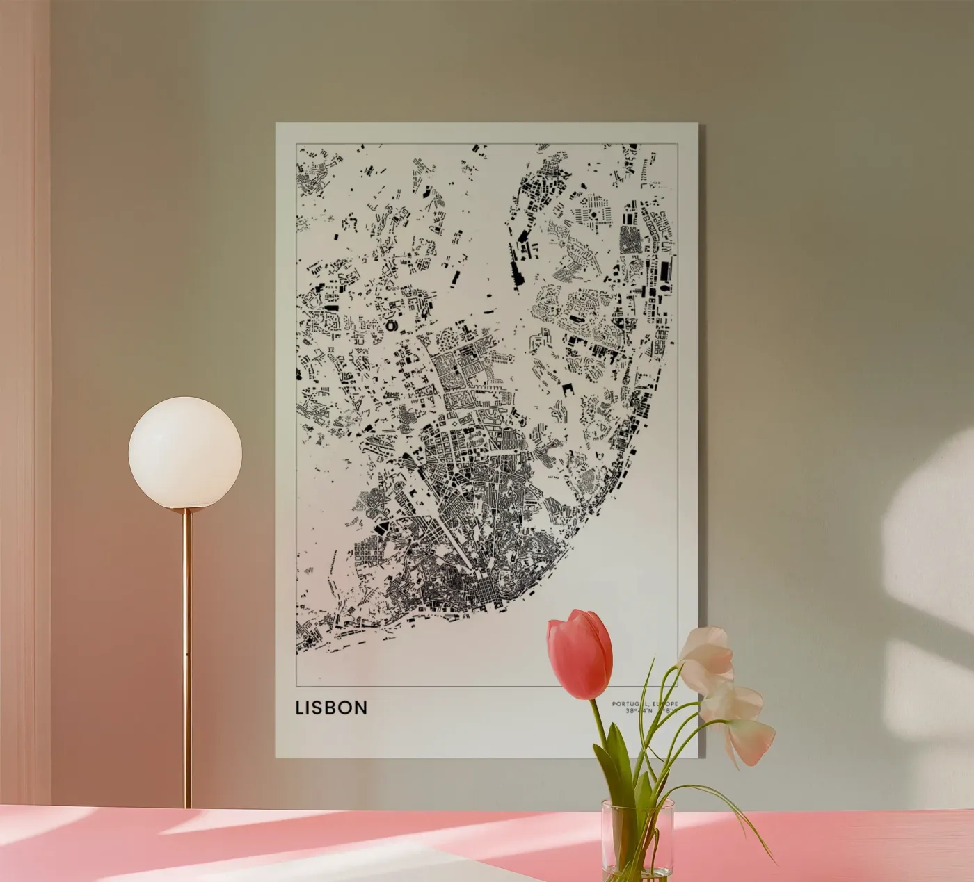 Lisbon Acryl-Glas von The Cartography Collection