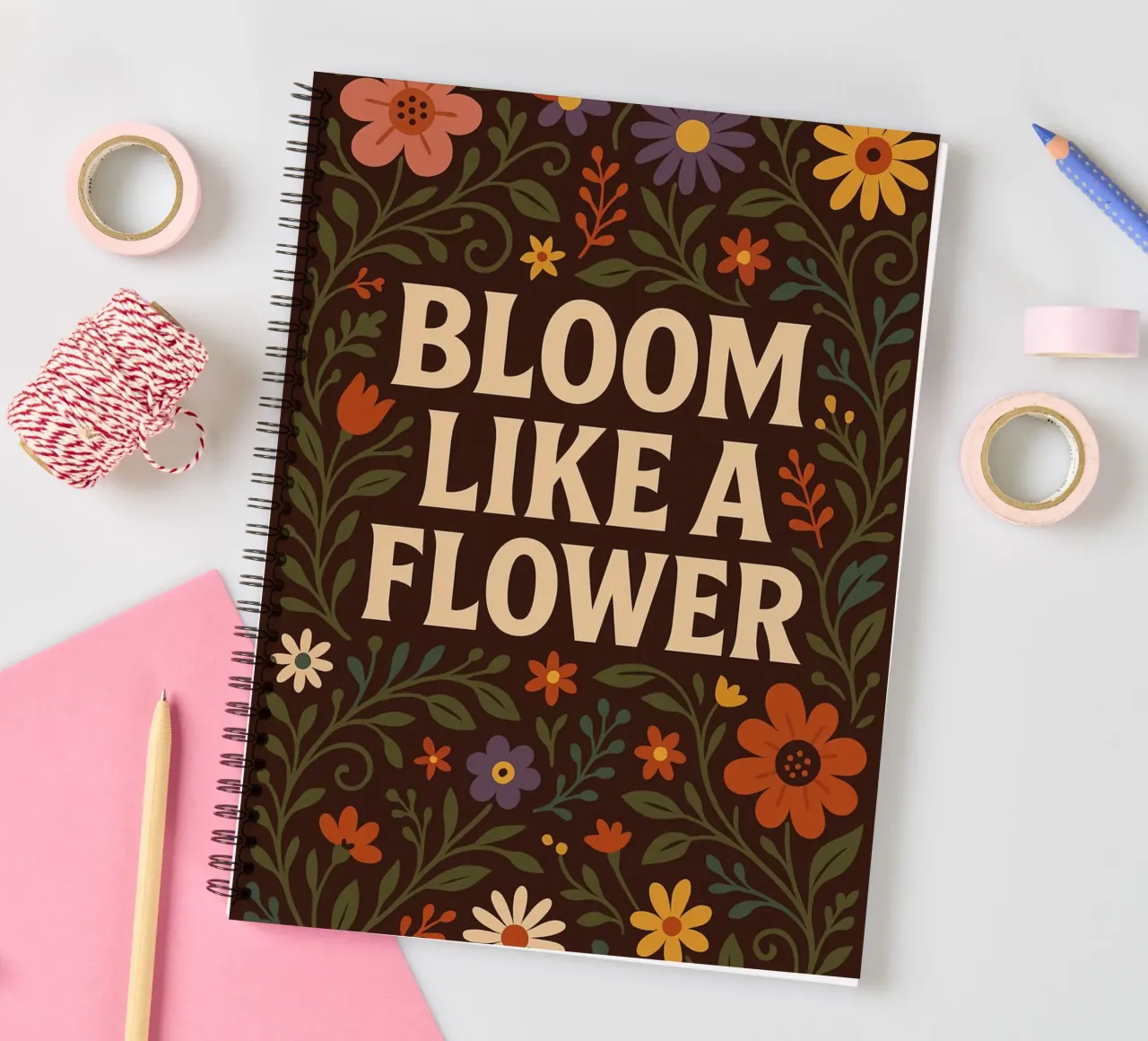 Bloom Like a Flower spiral notebook by Wall of Whispers