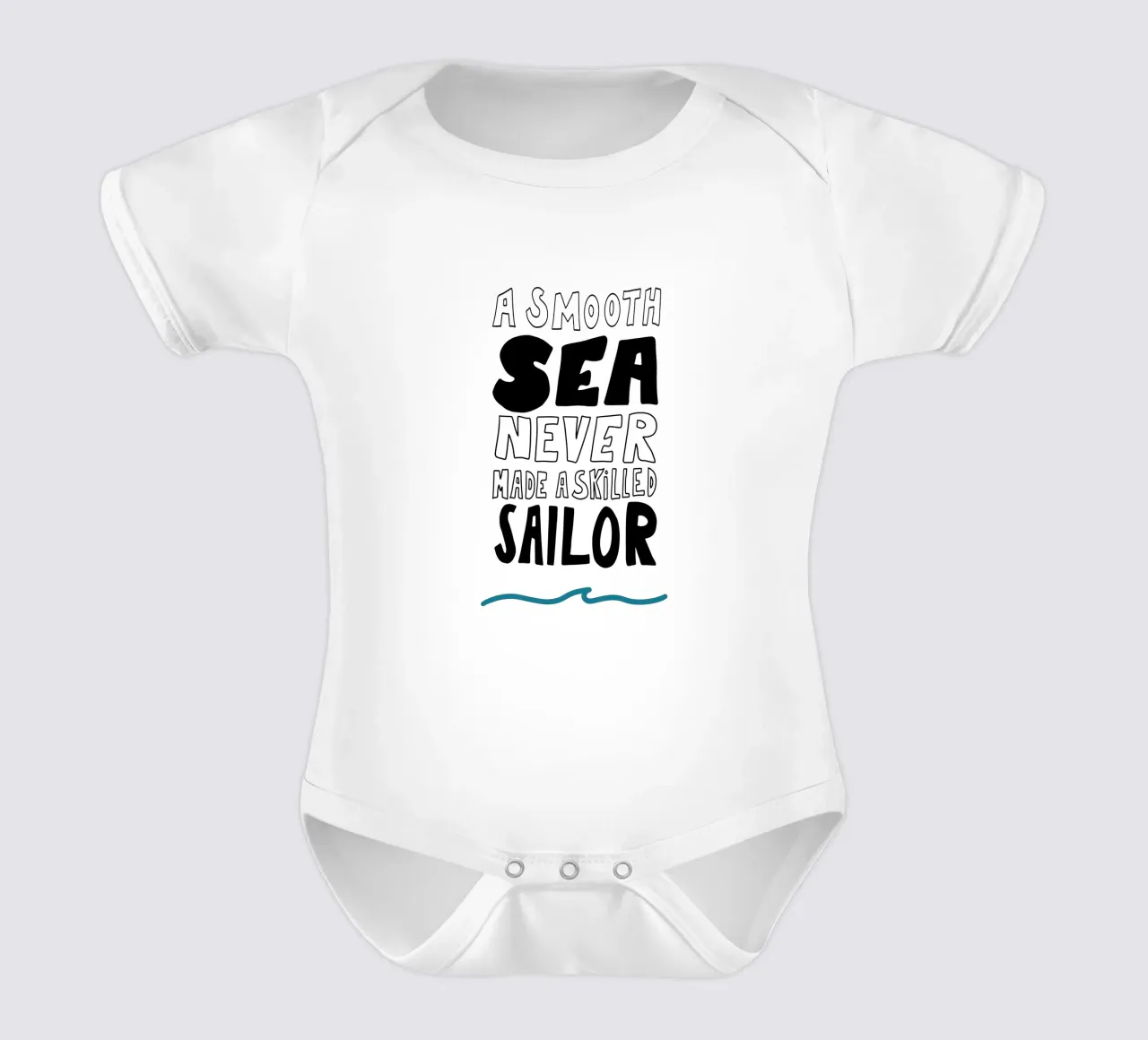 Smooth Sea Mutmacher Poster mit Wellen Icon, starker Message body neonato maniche corte da LIMITED EDITION LETTERS