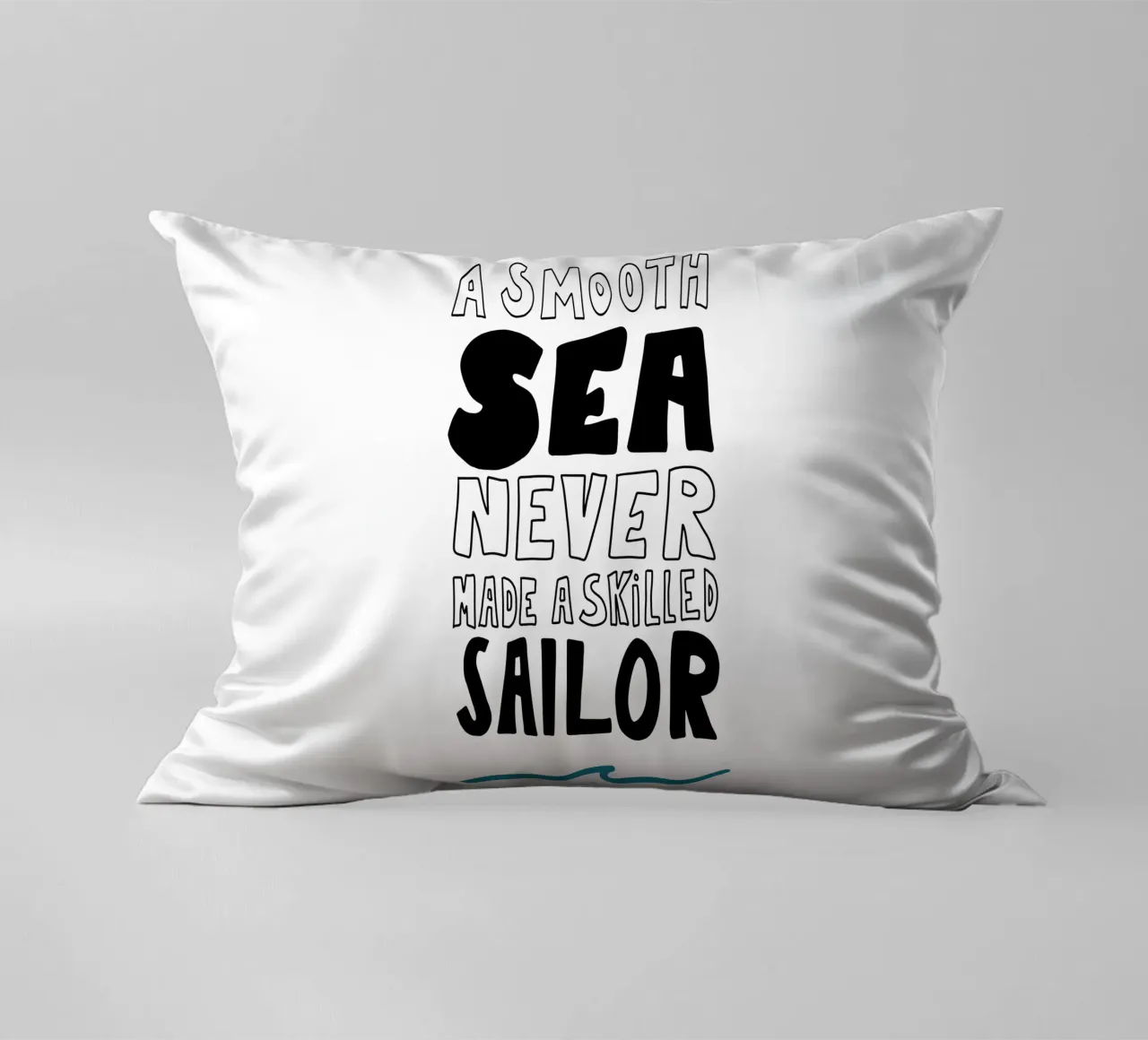 Smooth Sea Mutmacher Poster mit Wellen Icon, starker Message cuscino da LIMITED EDITION LETTERS