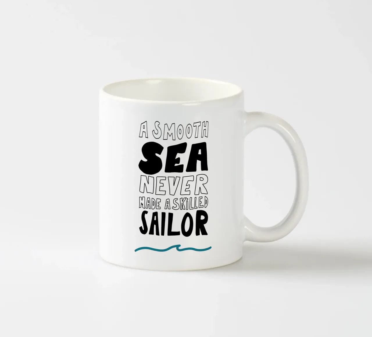 Smooth Sea Mutmacher Poster mit Wellen Icon, starker Message tazza in ceramica da LIMITED EDITION LETTERS