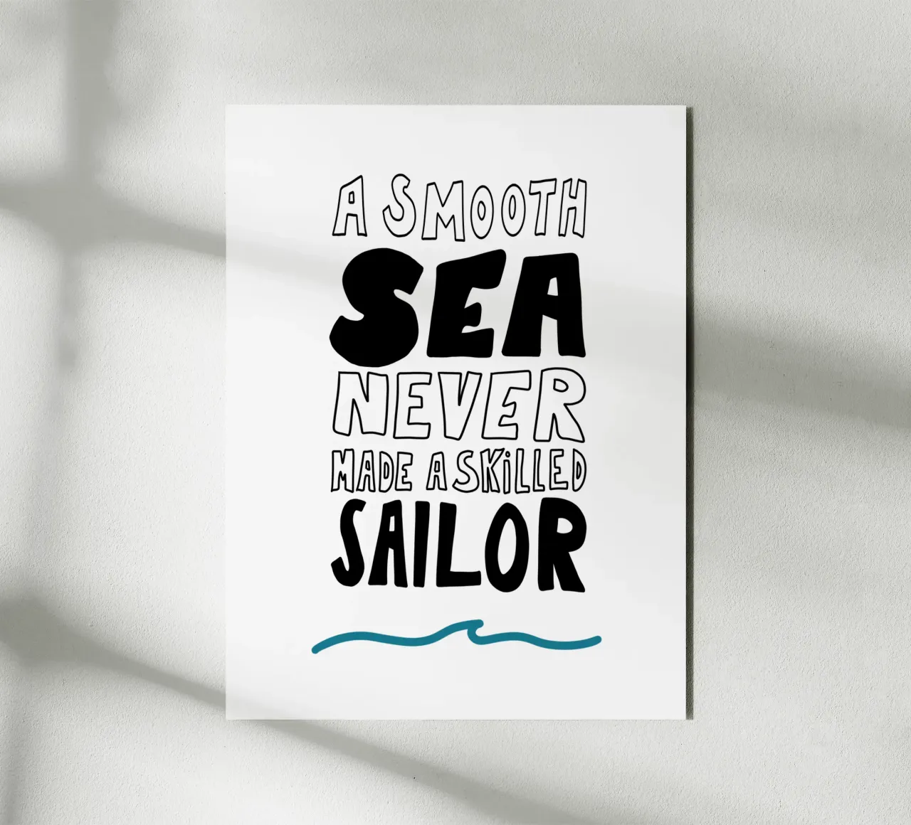 Smooth Sea Mutmacher Poster mit Wellen Icon, starker Message alluminio dibond da LIMITED EDITION LETTERS