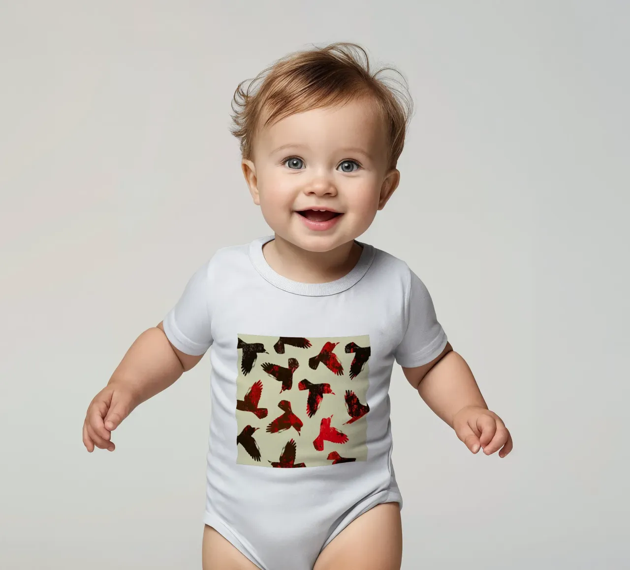 Birds 2 – Red body neonato maniche corte da Elisabeth Fredriksson