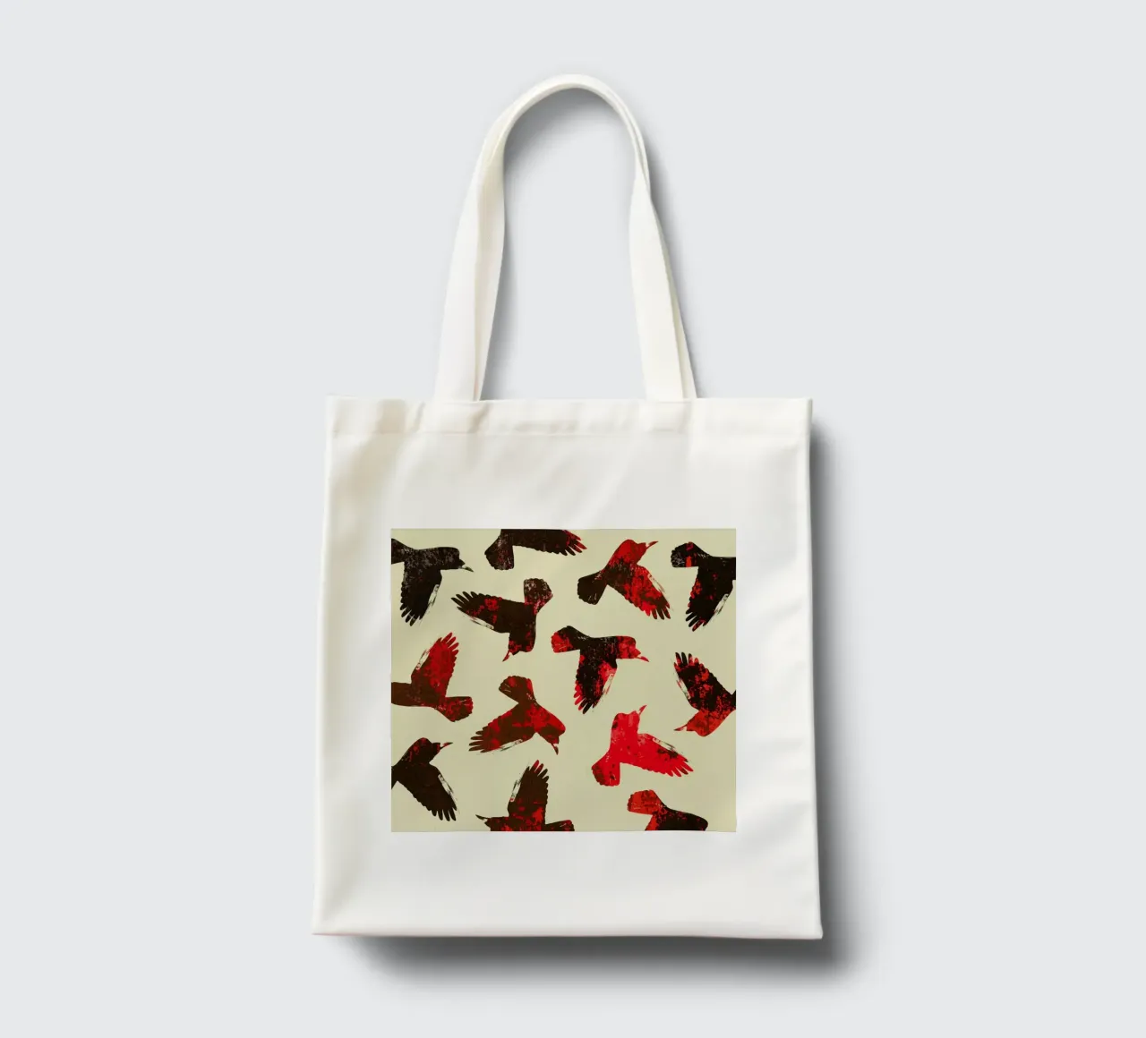 Birds 2 – Red tote bag by Elisabeth Fredriksson