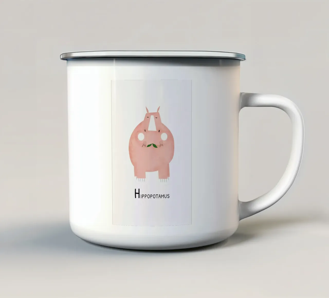 Hippopotamus tazza in smalto da Little Flourishes