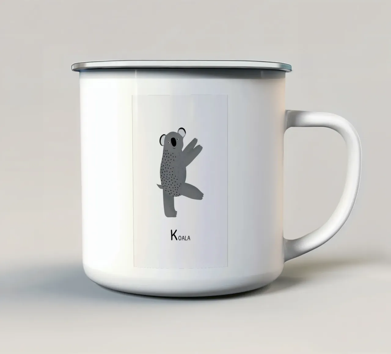 K for Koala tazza in smalto da Little Flourishes