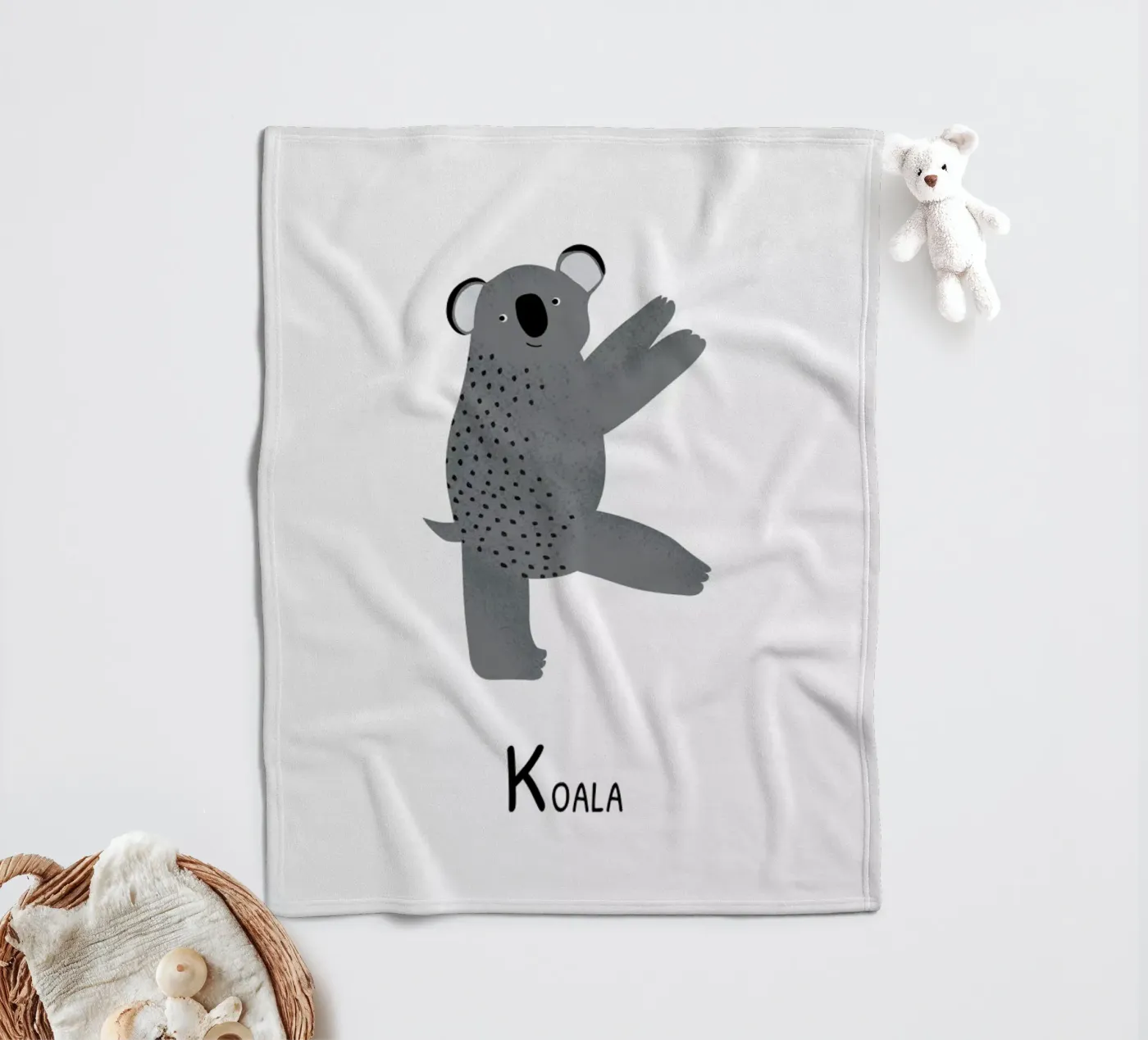 K for Koala Fleecedecke von Little Flourishes