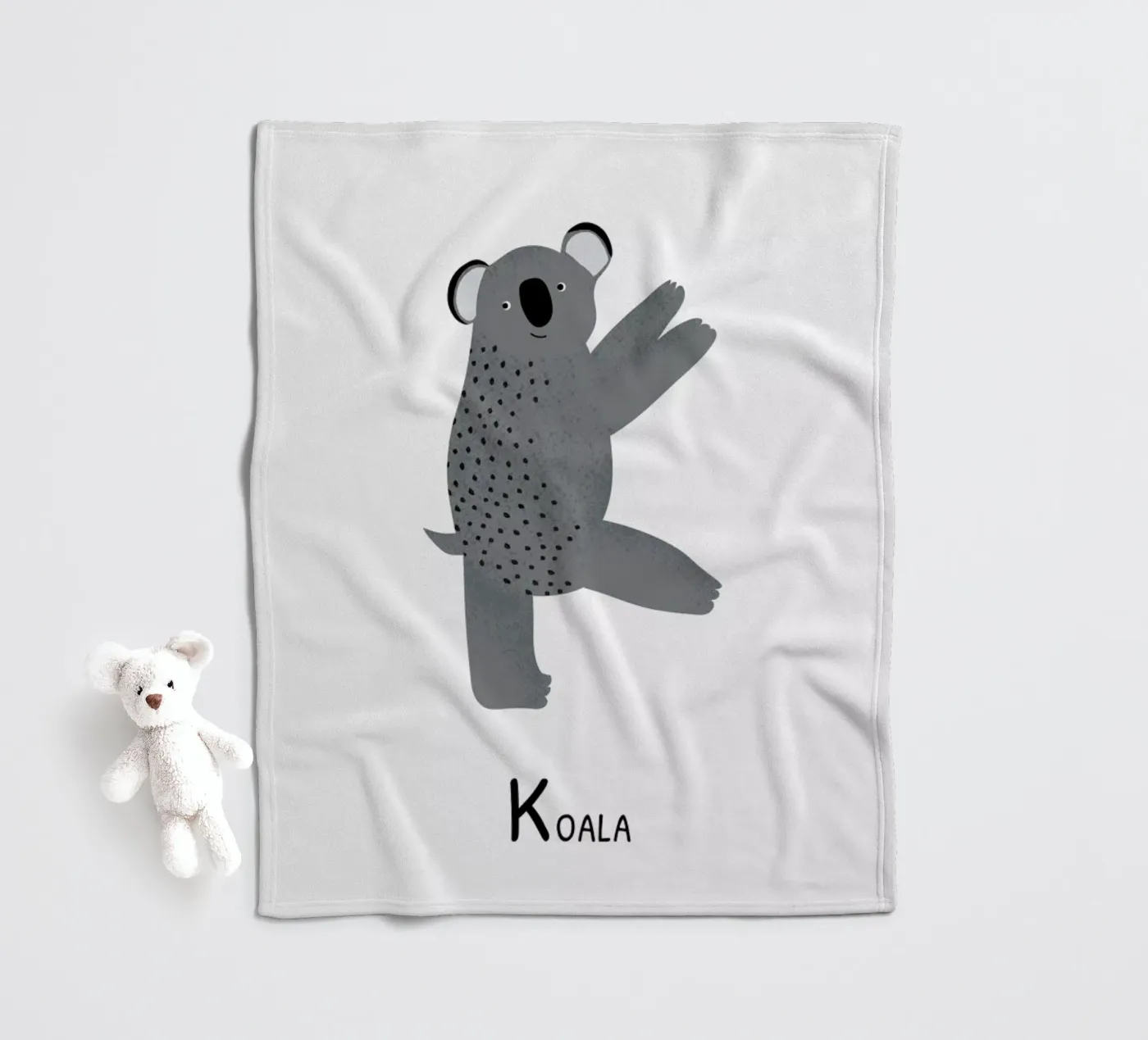 K for Koala Fleecedecke von Little Flourishes
