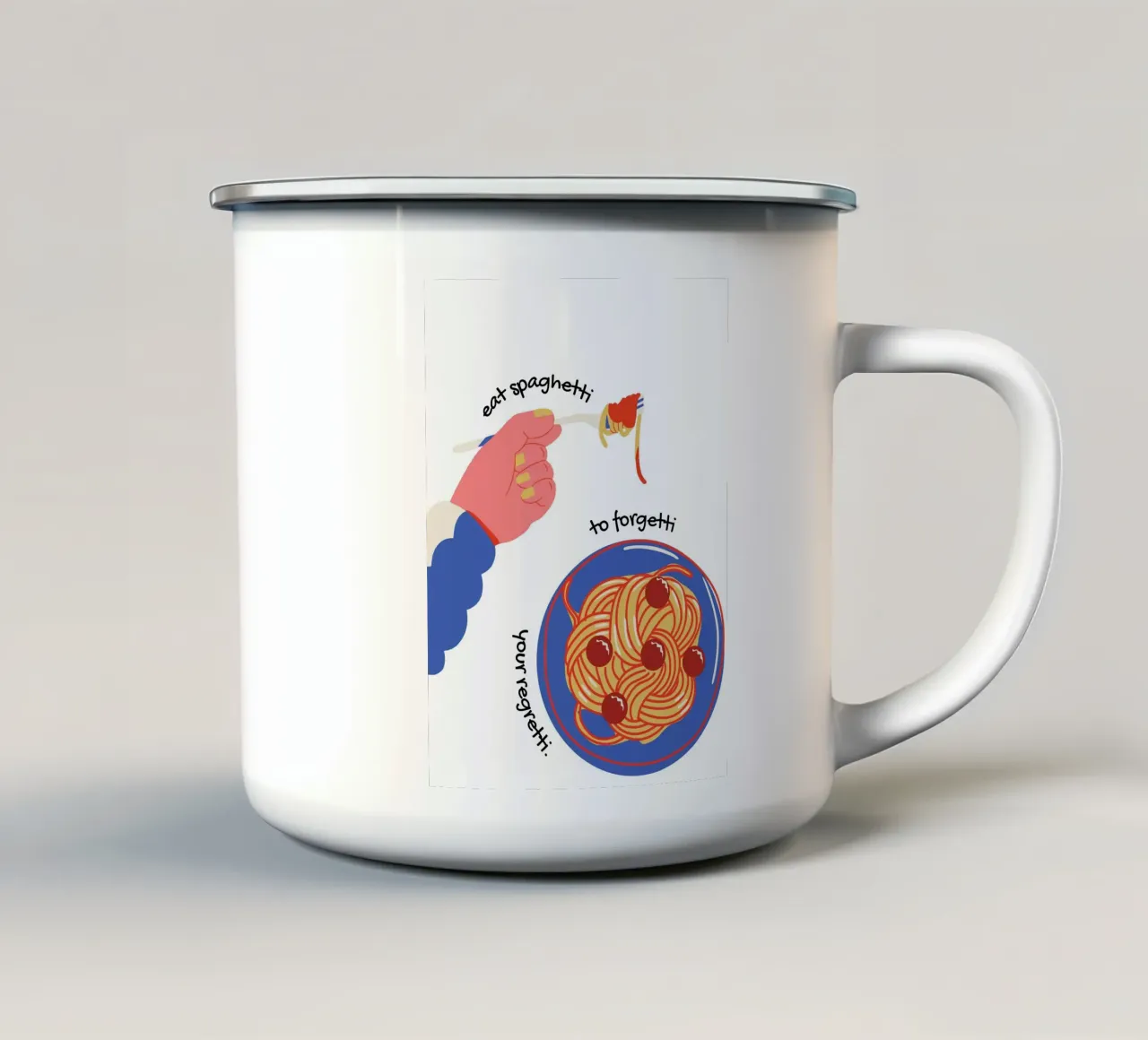Spaghetti Please tazza in smalto da Dreamer10
