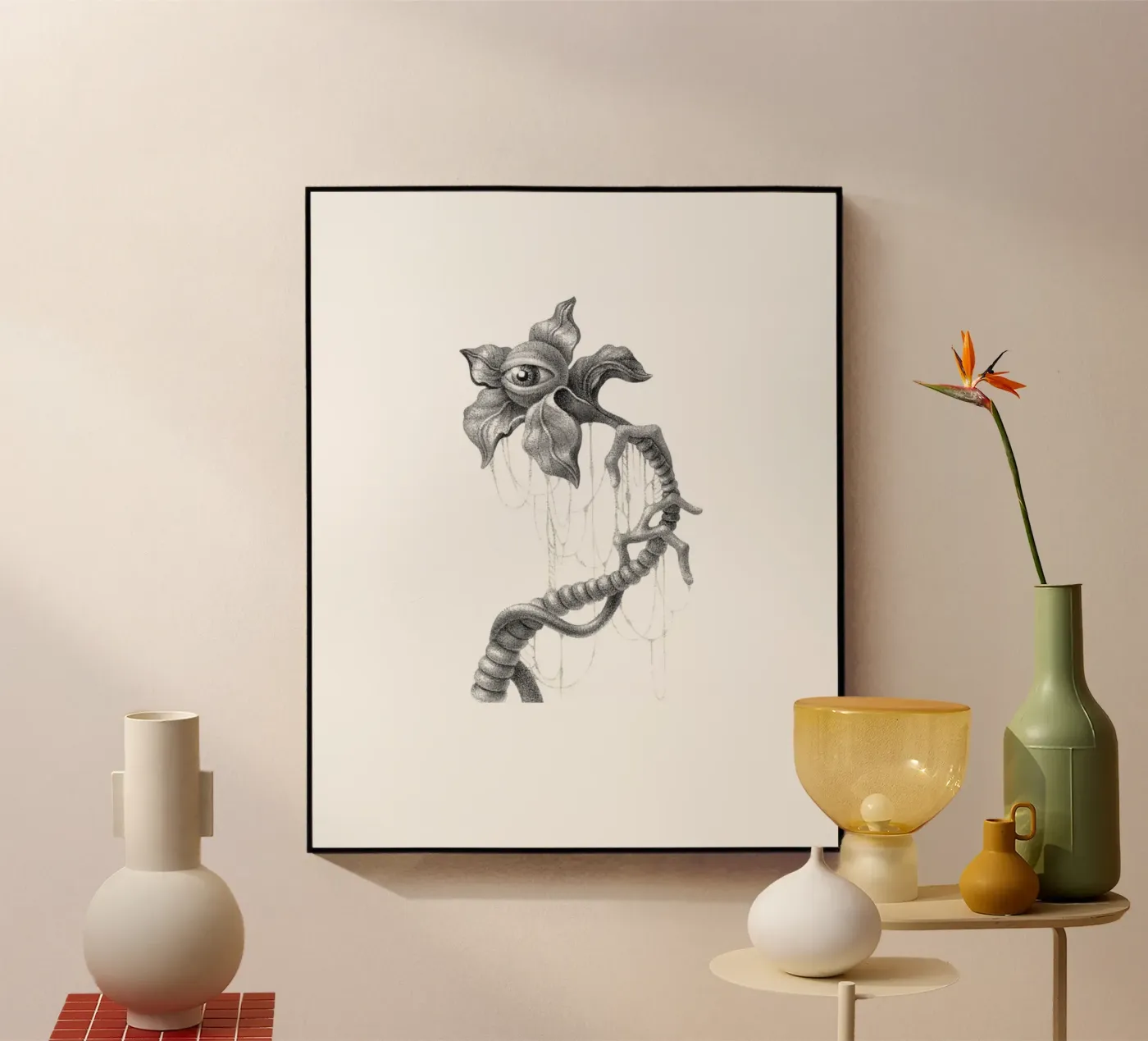 Gothic flower acryl van Maria Vdovichenko